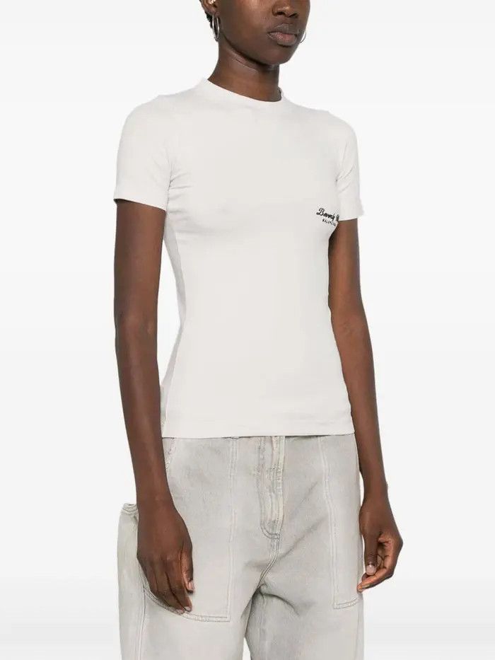 Balenciaga o1tr1nto0526 Beverly Hills T-Shirt Fitted in Ivory Size XS / US 0-2 / IT 36-38 - 4 Thumbnail