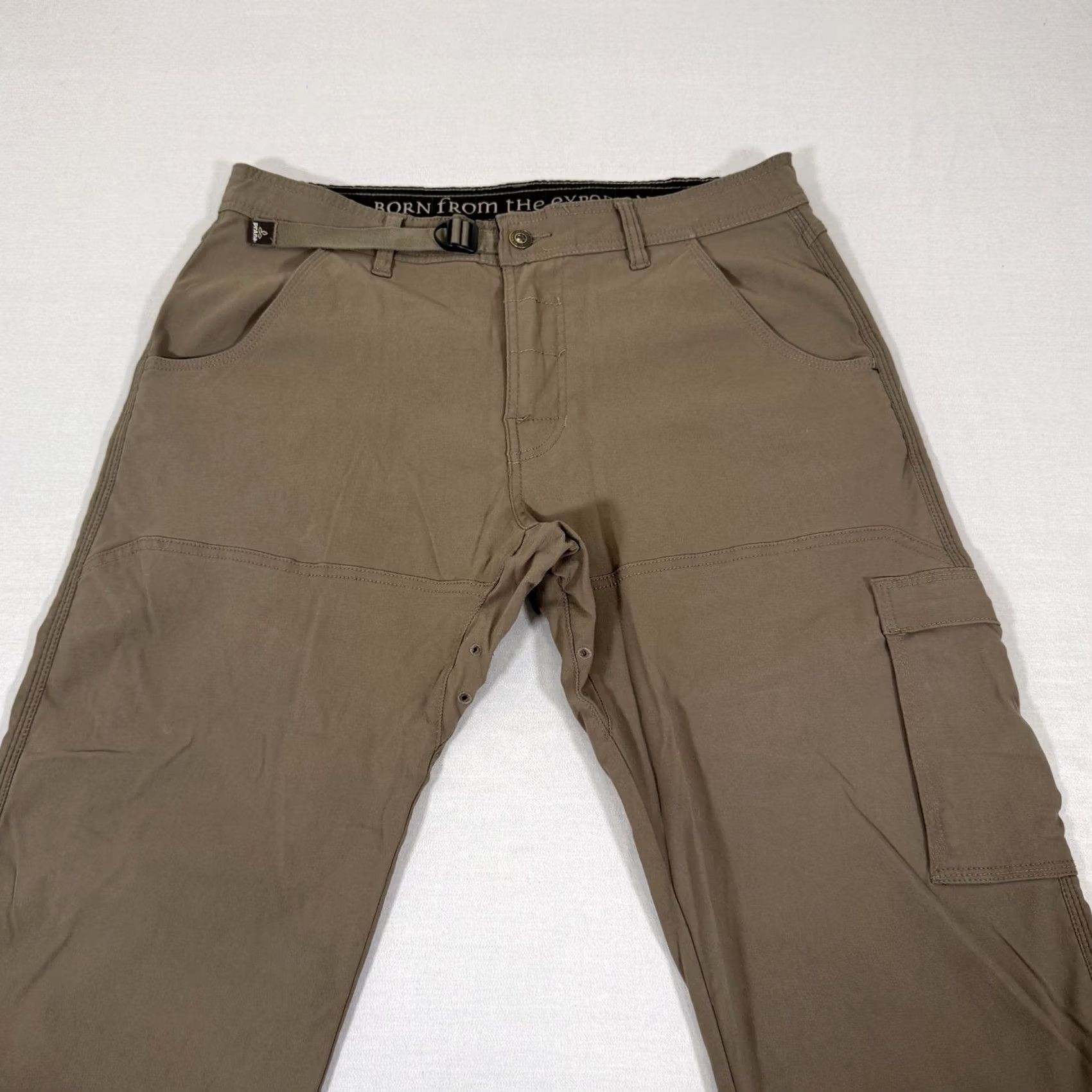 Prana prAna Pants Mens 34x30 Brown Stretch Zion Belted Cargo Lightweight Nylon Hike Size US 34 / EU 50 - 2 Thumbnail