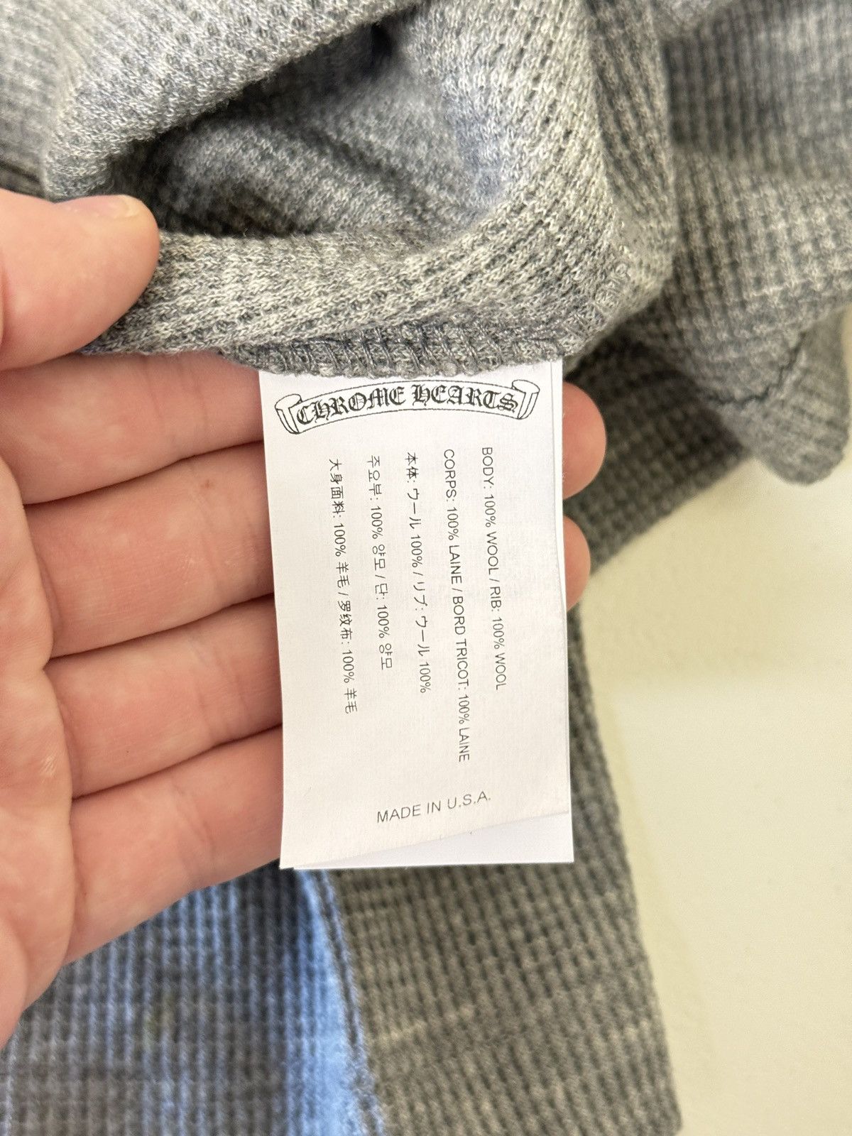 Chrome Hearts Chrome Hearts wool thermal henley gray with silver buttons Size US L / EU 52-54 / 3 - 14 Thumbnail