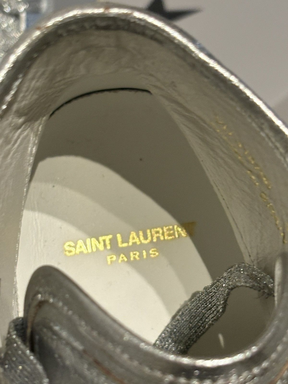 Saint Laurent Paris Silver Allsaints Converse style shoes Size US 10 / EU 43 - 5 Thumbnail
