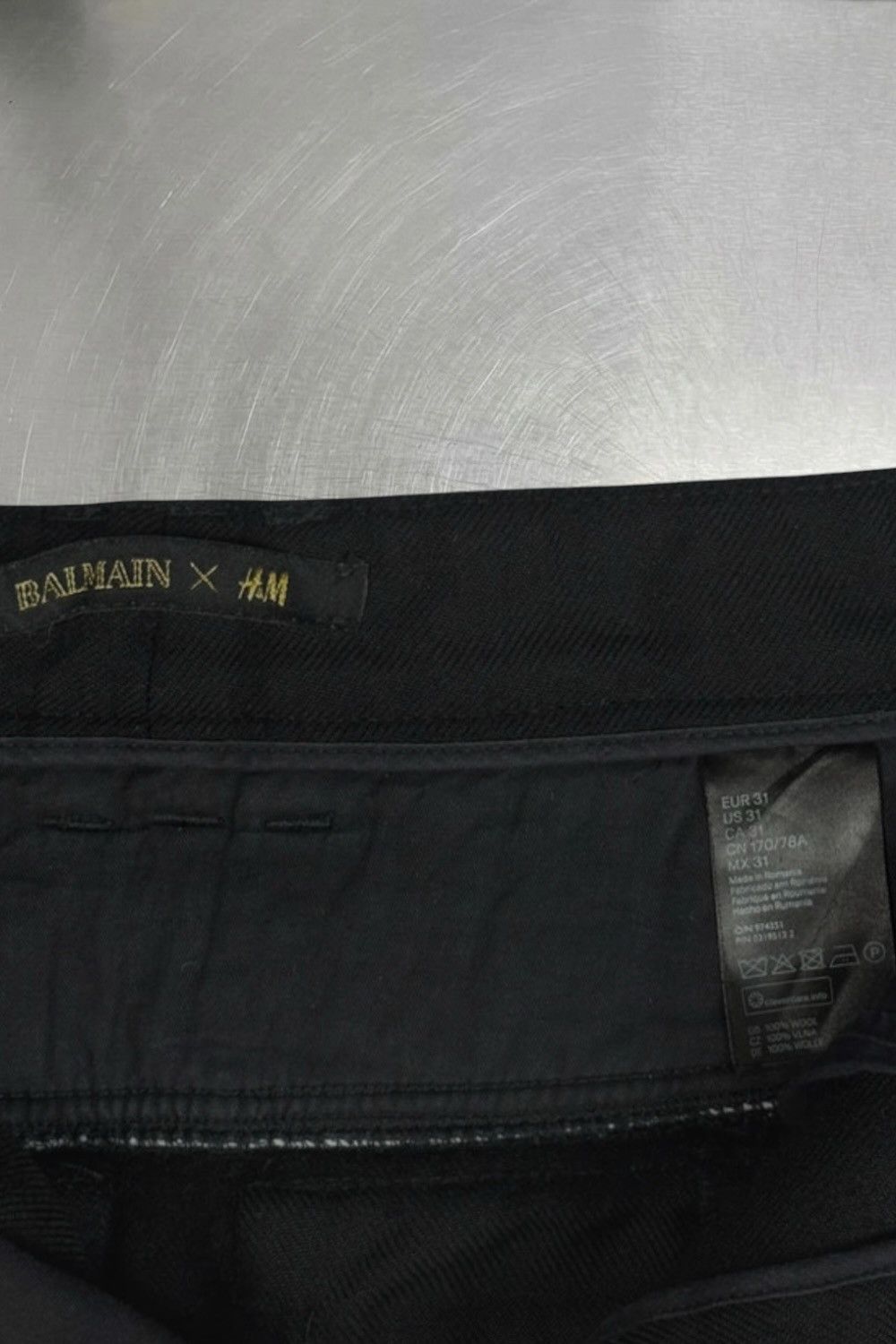 Balmain × H&M Balmain X H&M Wool Biker Cargo Pants Black Size 31 Size US 31 - 4 Thumbnail