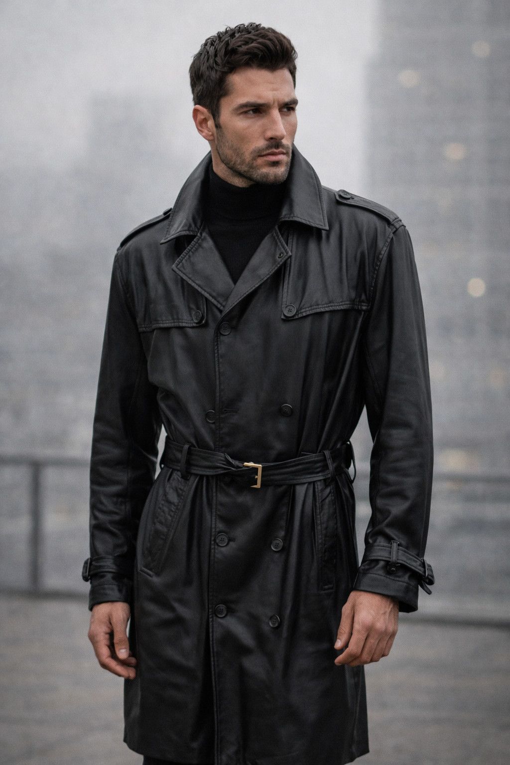 Versace Versace Signature Black Leather Trench Coat Size US L / EU 52-54 / 3 - 1 Thumbnail