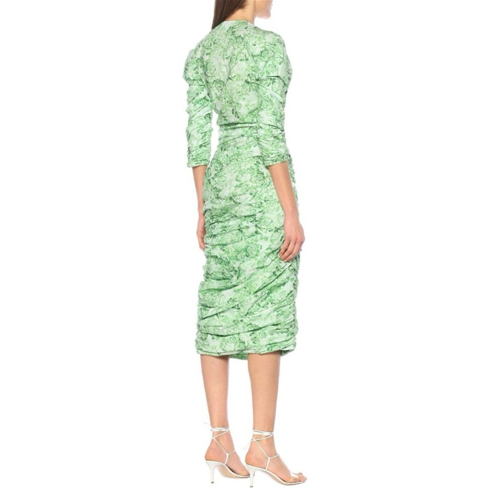 Ganni Ganni Floral cotton-poplin midi dress Green 34 Size XS / US 0-2 / IT 36-38 - 2 Thumbnail