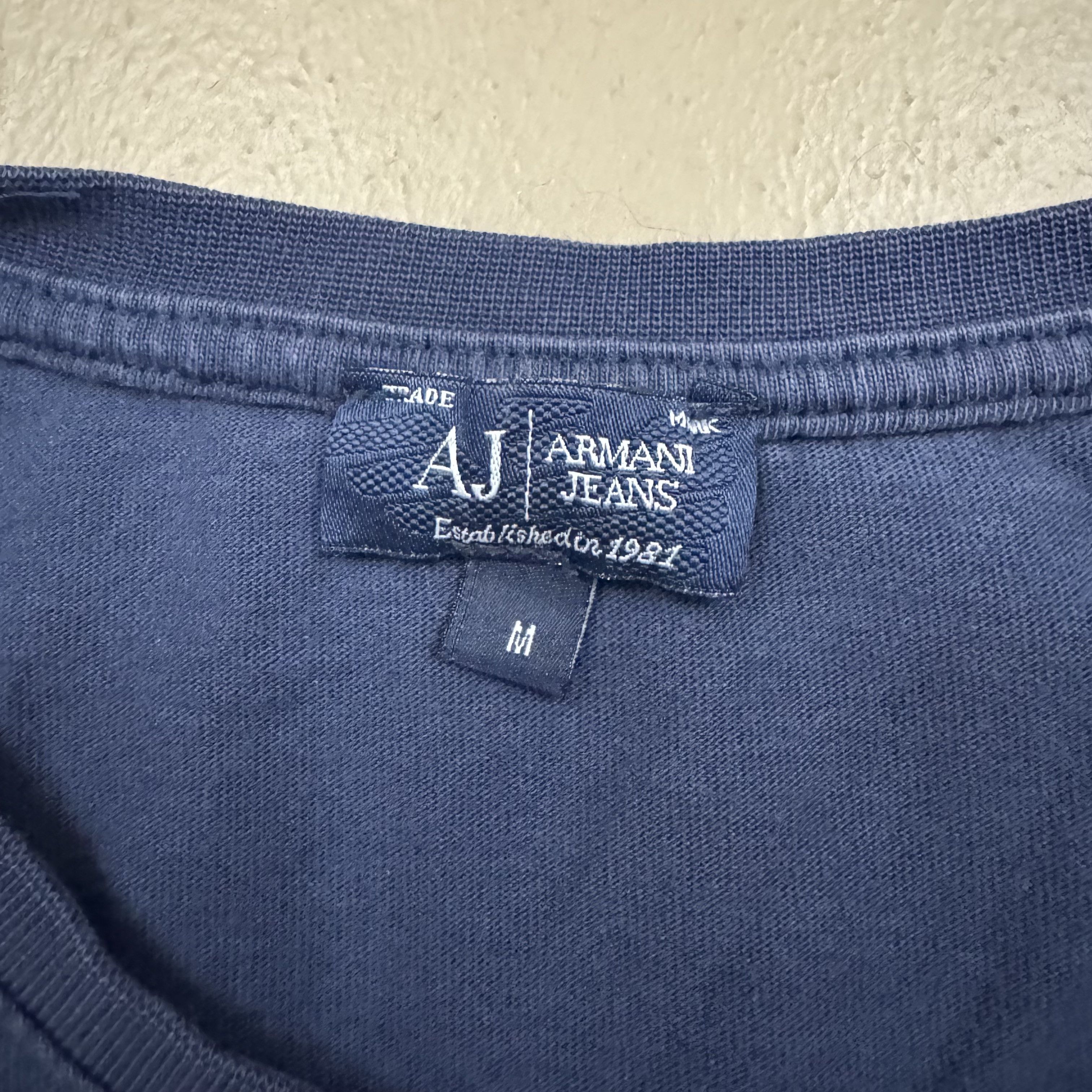 Armani × Designer × Vintage VTG 90s Giorgio Armani Jeans Long Sleeve Graphic T Shirt Size US M / EU 48-50 / 2 - 3 Thumbnail