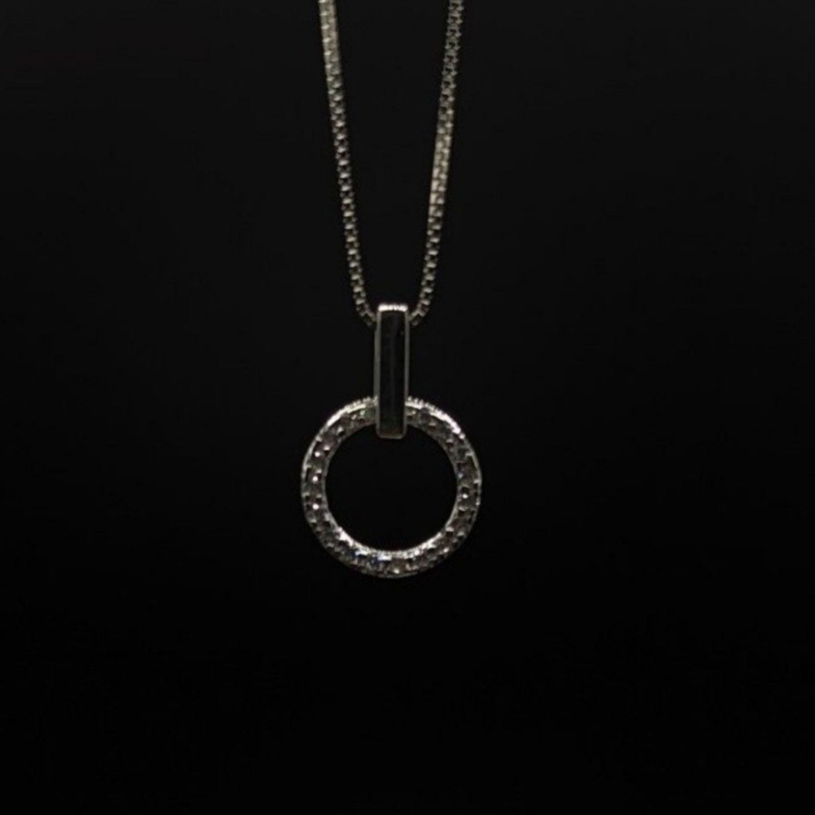 Other Circle Pendant Necklace Micro Paved 925 Sterling Silver NWT Size ONE SIZE - 6 Thumbnail