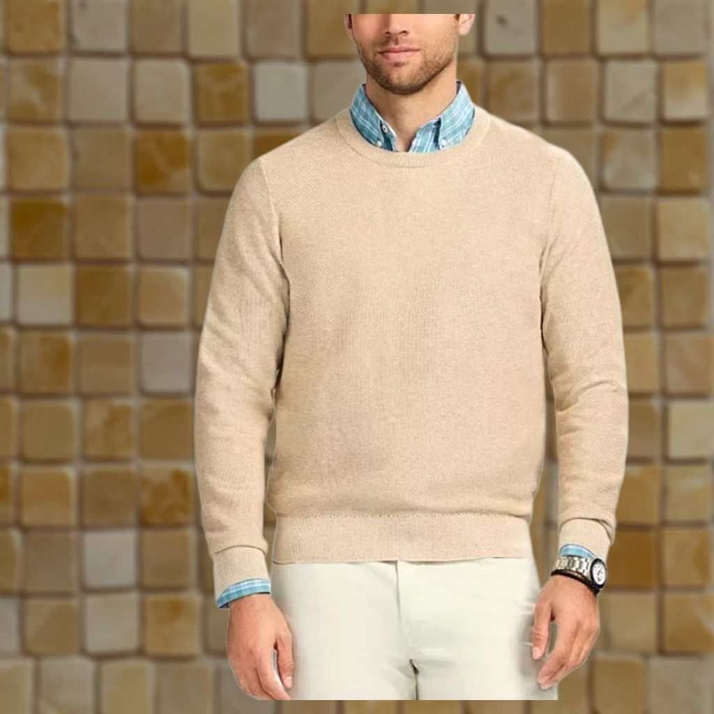 Izod IZOD Men's Brown Honeycomb Crewneck Sweater XL Long Sleeve Casual Cotton Knit Pullover Size US XL / EU 56 / 4 - 1 Preview