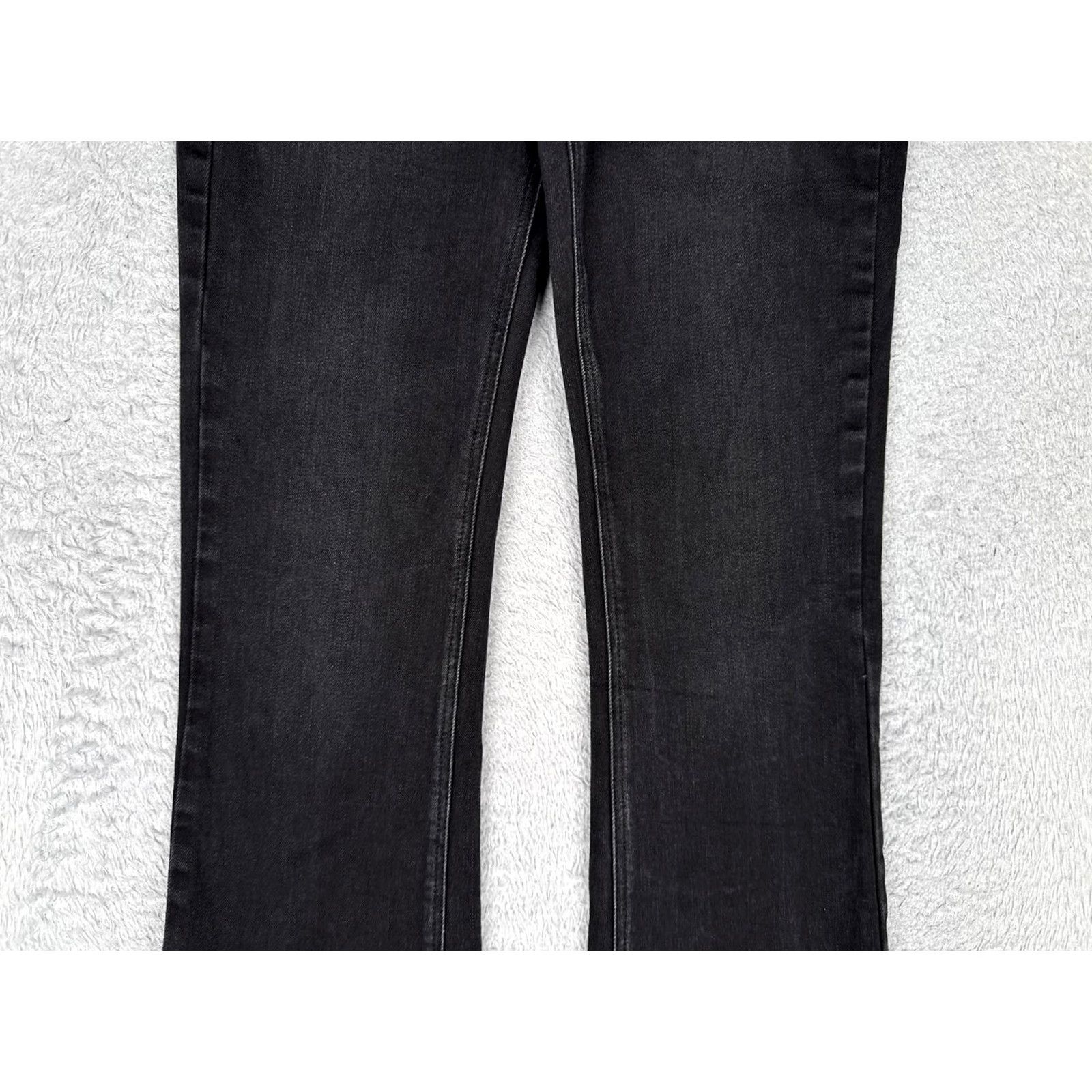 Vintage KanCan Jeans Bootcut Juniors 5/26 Black Dark Wash Mid Rise Stretch Button 25x30 - Denim, 5-Pocket, Slim Fit, Cotton Blend, Spandex, China, Womens Size 27" / US 4 / IT 40 - 3 Thumbnail