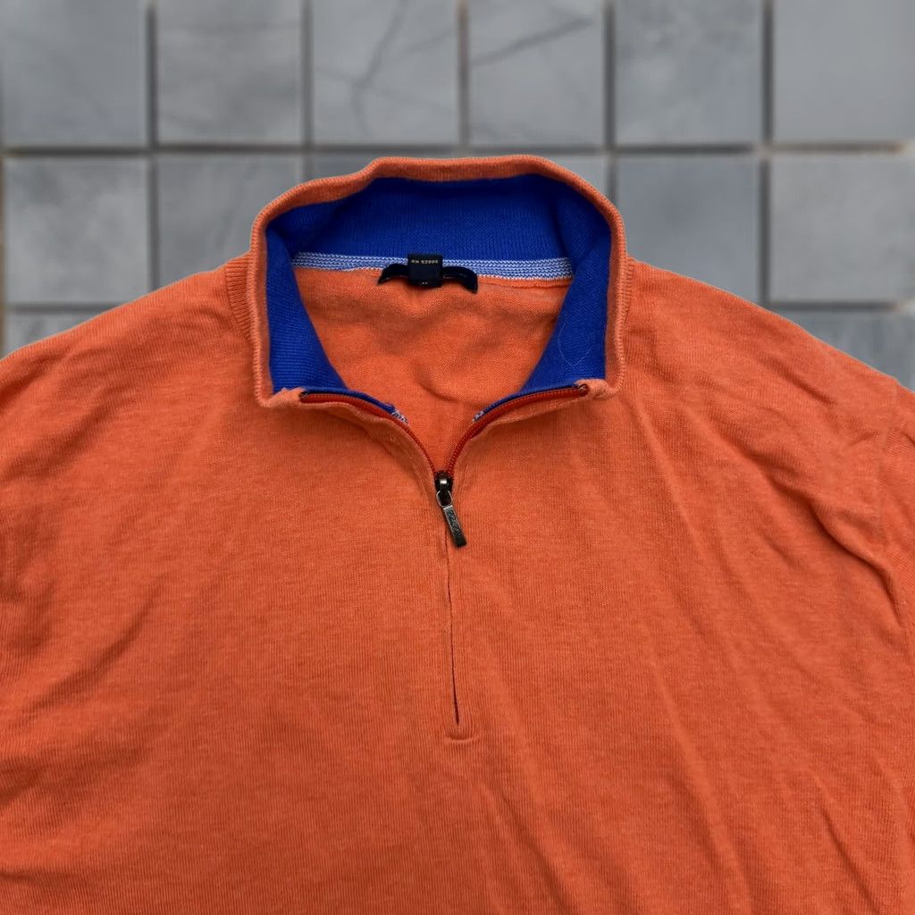 Brooks Brothers Brooks Brothers Quarter Zip Sweater Mens Large Orange Supima Cotton Mock Neck Pullover Zipper Knit Size US L / EU 52-54 / 3 - 1 Thumbnail