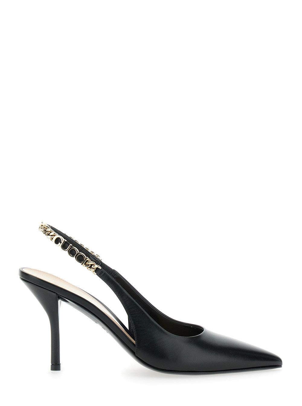 GG SIGNORIA SLINGBACK PUMP BLACK CALFSKIN