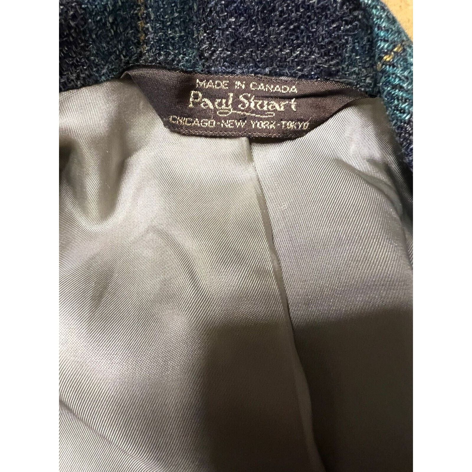 Paul Stuart Paul Stuart Men's Olive Green Plaid Wool Blazer 46R $1,395 Size 46R - 5 Thumbnail