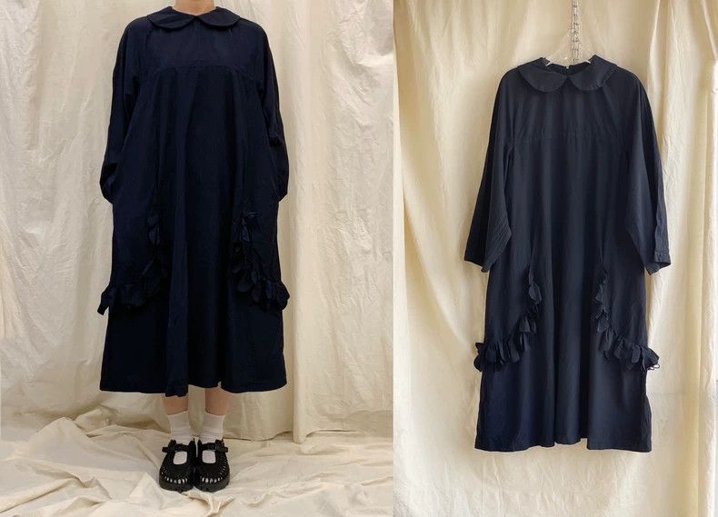 Comme des Garcons CDG Comcom Round Neck Dress Navy - dmc Size US 30 / EU 46 - 1 Thumbnail