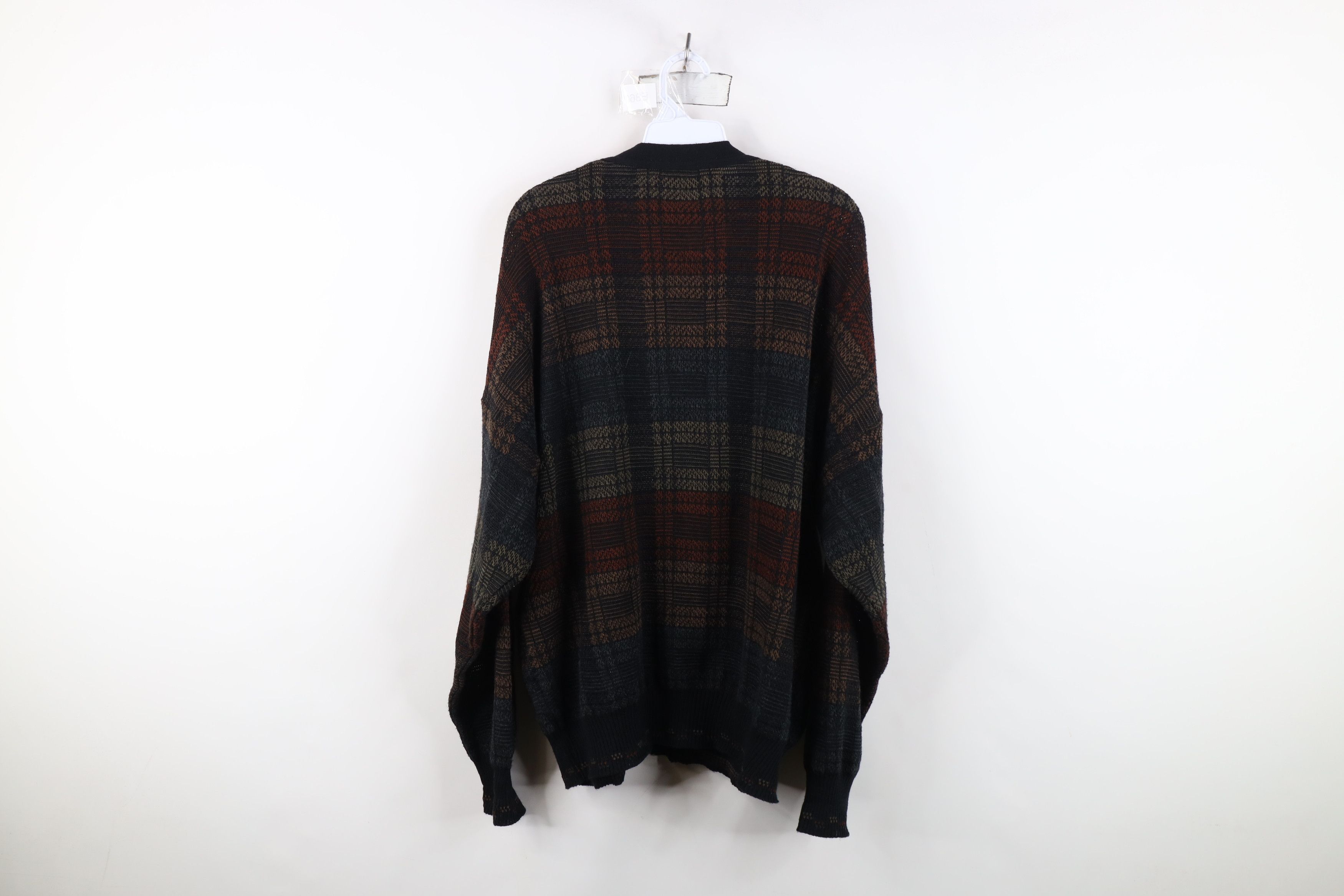 Vintage Vintage 90s Streetwear Wool Blend Cardigan Sweater Plaid Size US L / EU 52-54 / 3 - 10 Thumbnail