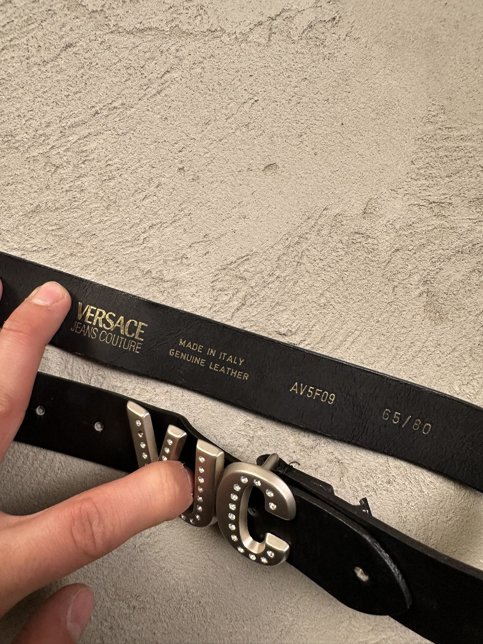 Designer × Versace Jeans Couture Versace Jeans Couture Genuine Leather Logo Buckle Belt Size ONE SIZE - 6 Thumbnail