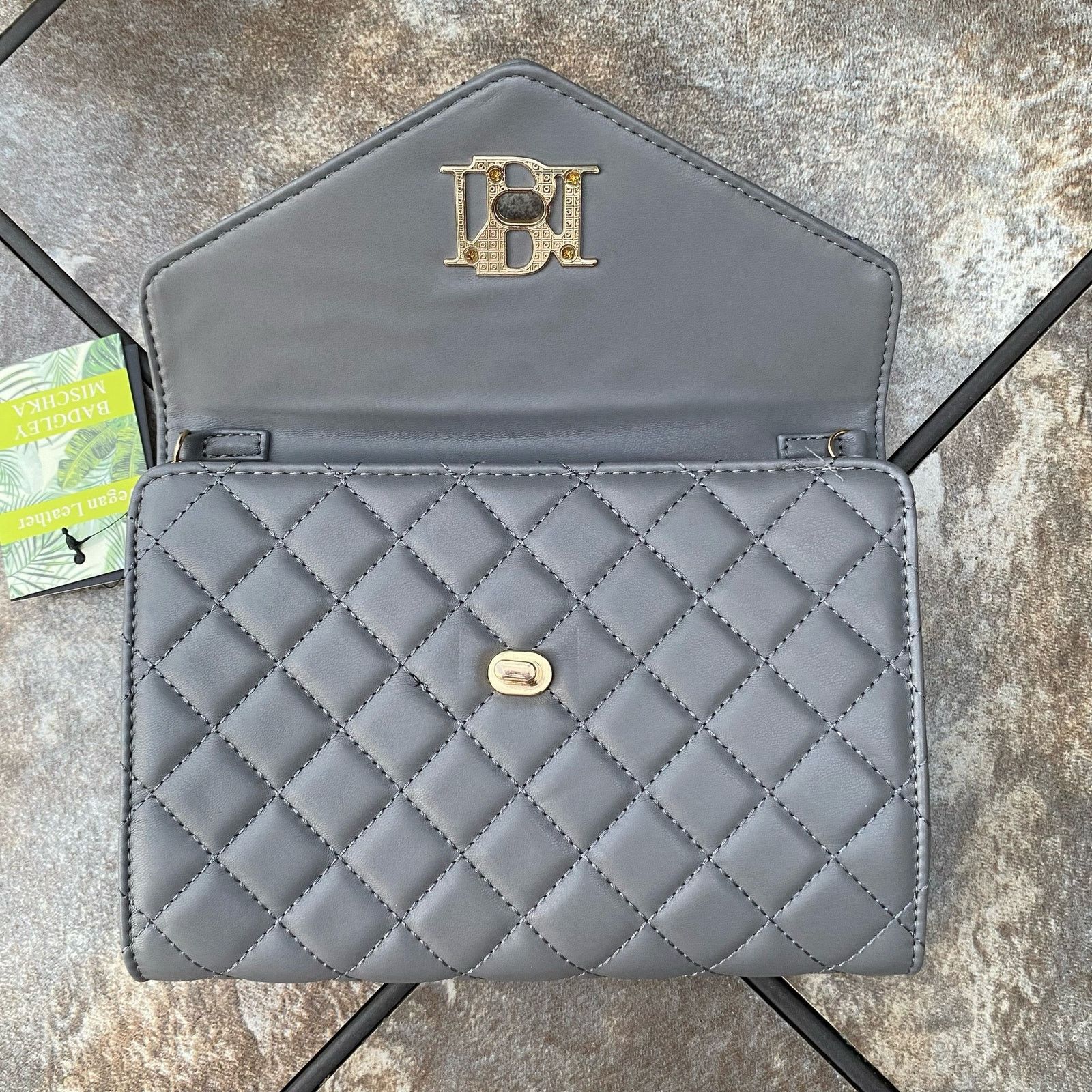 Badgley Mischka BADGLEY MISCHKA Plum Diamond Quilt Convertible Crossbody Bag Size ONE SIZE - 5 Thumbnail
