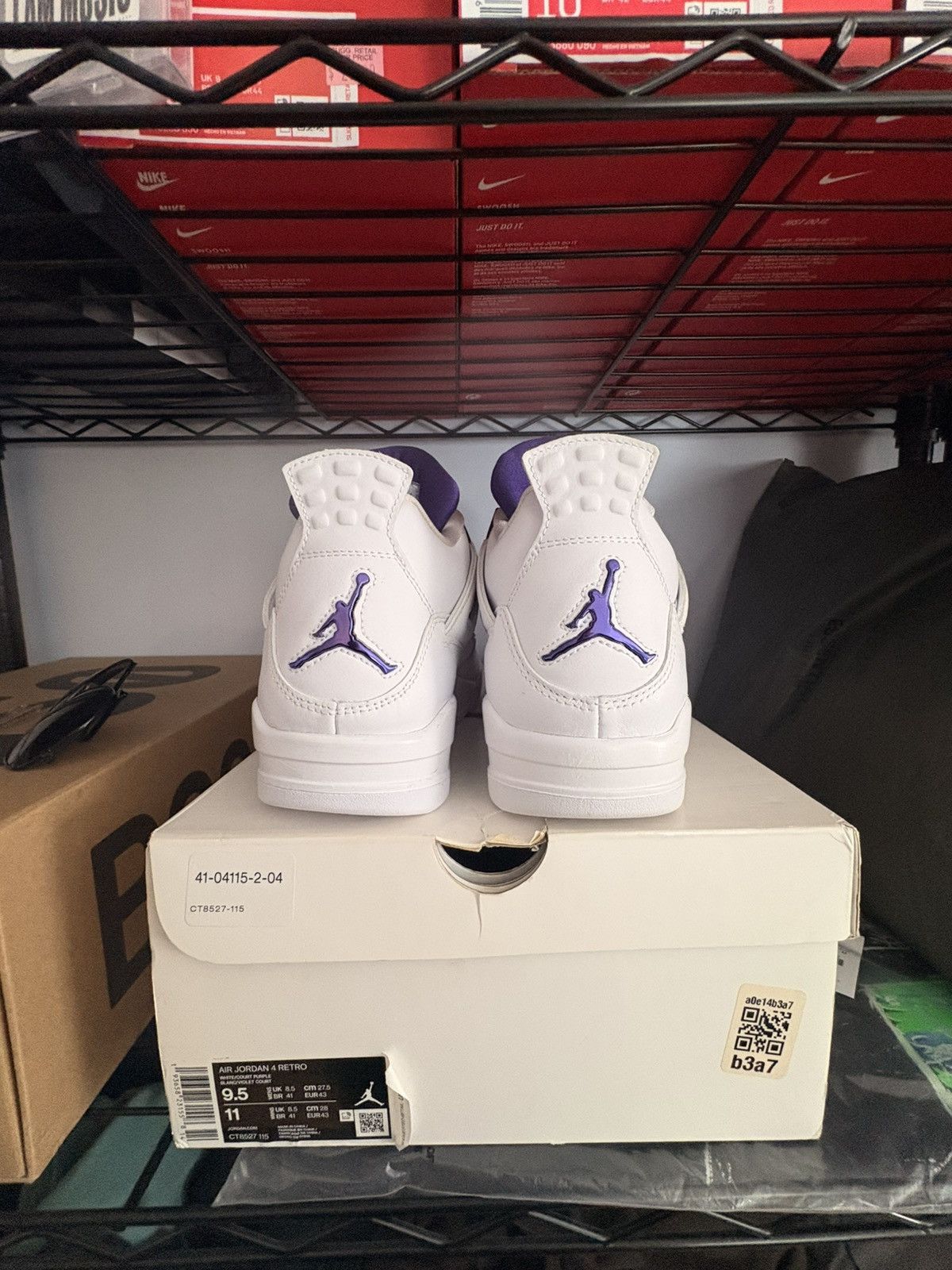 Jordan Brand Jordan 4 Retro Metallic Purple Size US 9.5 / EU 42-43 - 4 Thumbnail