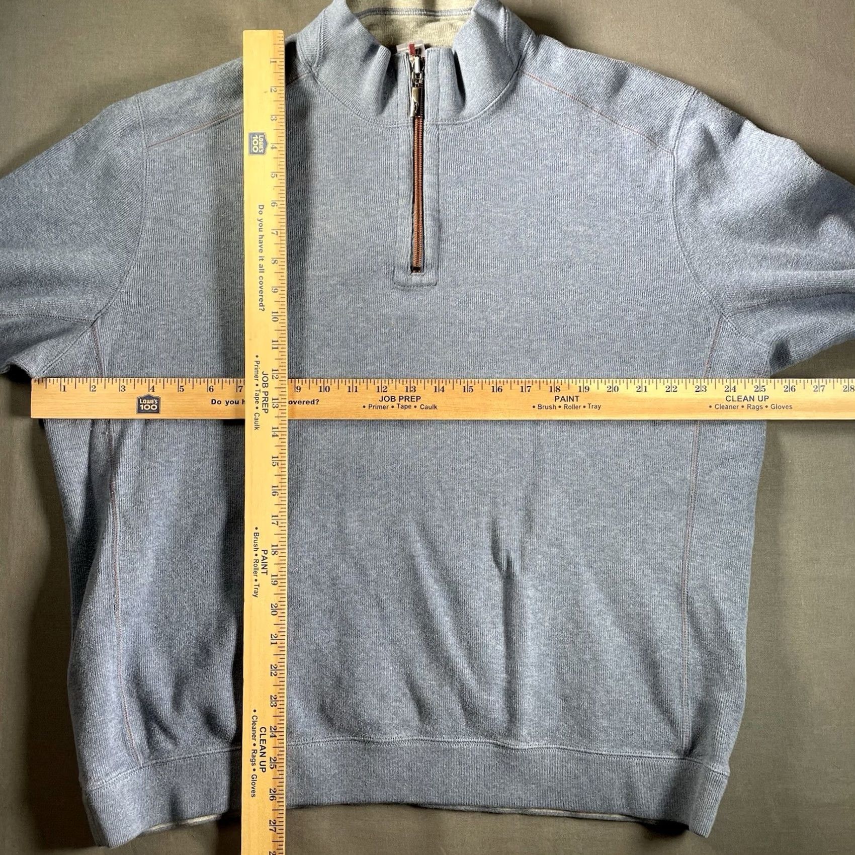 Tommy Bahama Tommy Bahama Sweatshirt Mens XL Reversible 1/4 Zip Zipper Mock Neck Blue Grey Pullover Button Logo Classic Knit Cotton Shirt/Men Size US XL / EU 56 / 4 - 2 Thumbnail