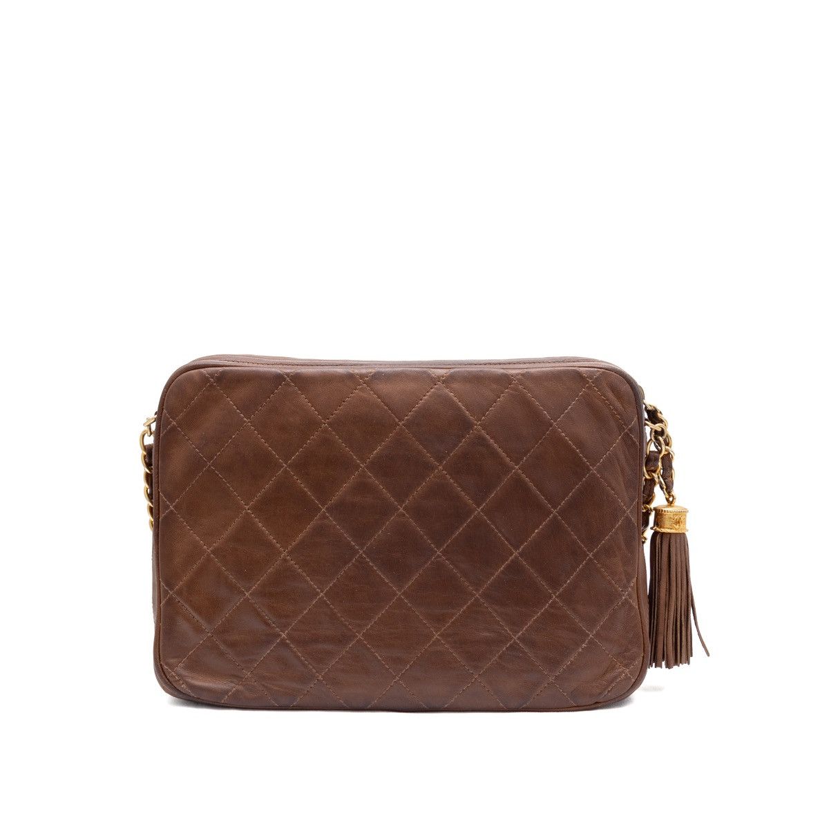 Chanel × Vintage Chanel 1986-1988 Tassel Camera Bag 24k Gold Plates Hardware Size ONE SIZE - 7 Thumbnail