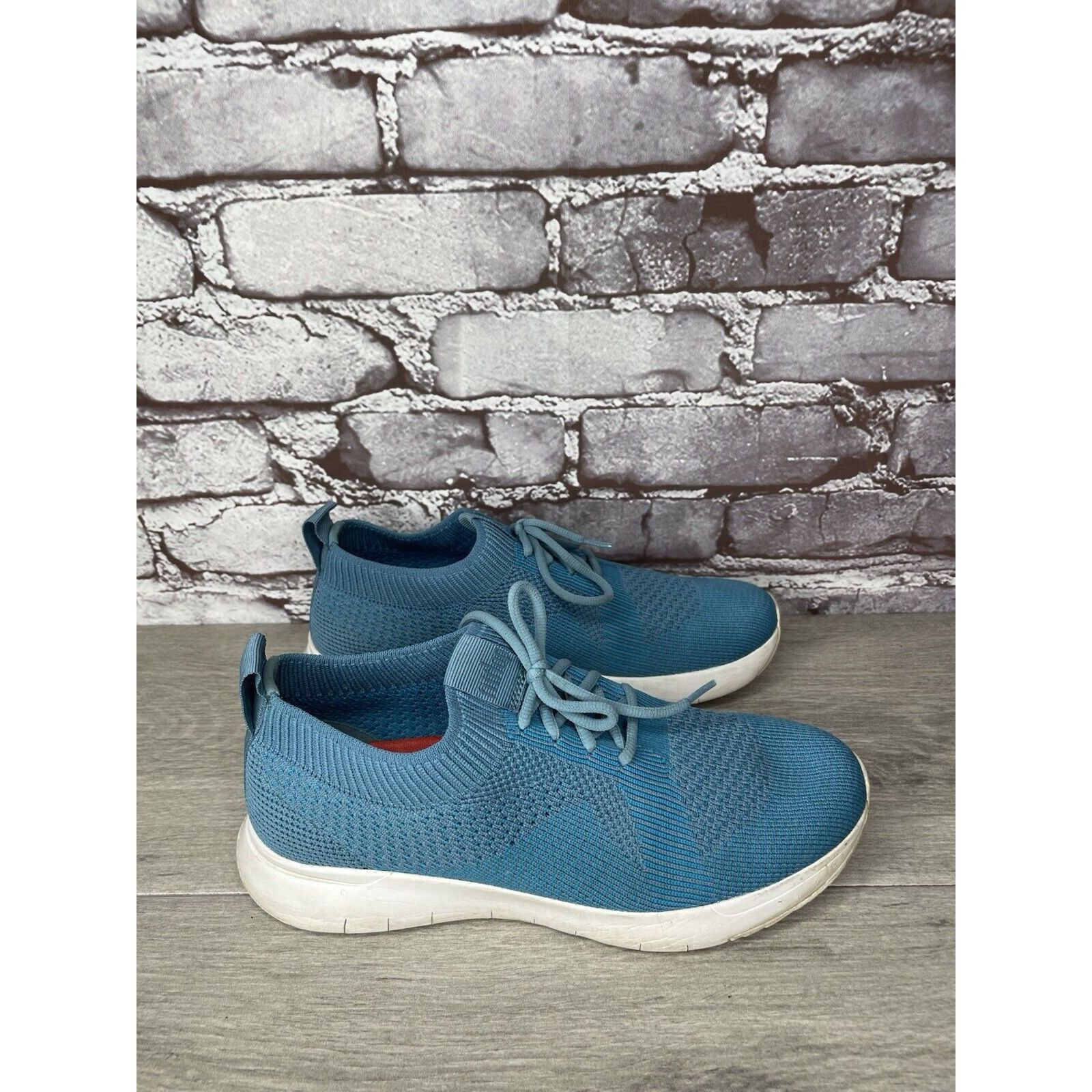 Other FITFLOP UBERKNIT Teal Blue Stretch Knit Mesh Wedge Sneakers Size US 6 / IT 36 - 17 Thumbnail