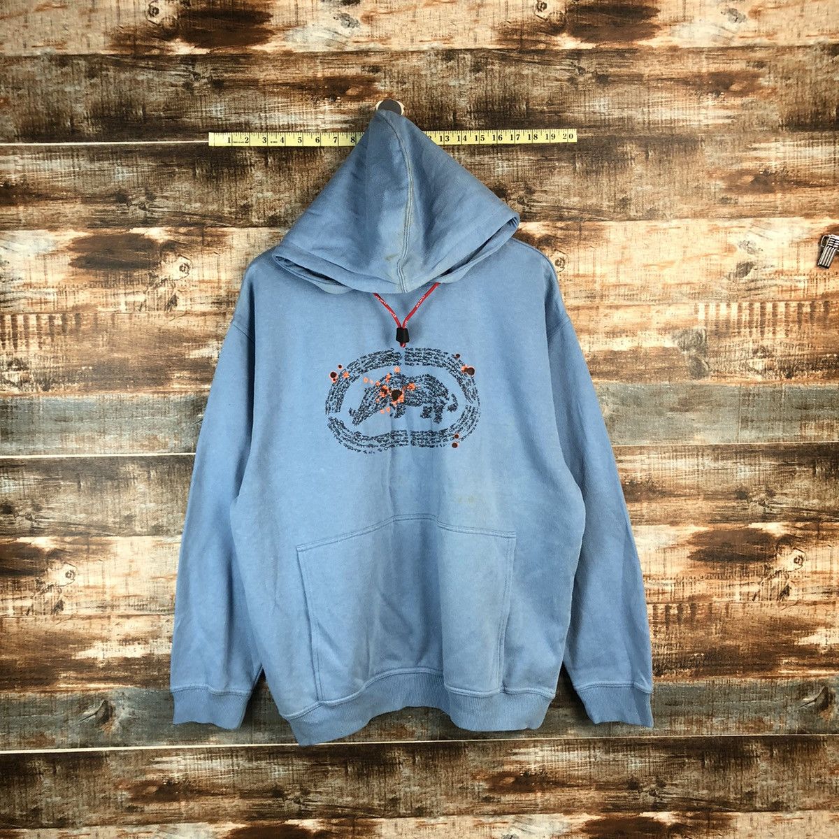 Ecko Unltd. Ecko Unltd vintage ripped baggie Blue Hoodie #A1957 Size US M / EU 48-50 / 2 - 1 Thumbnail