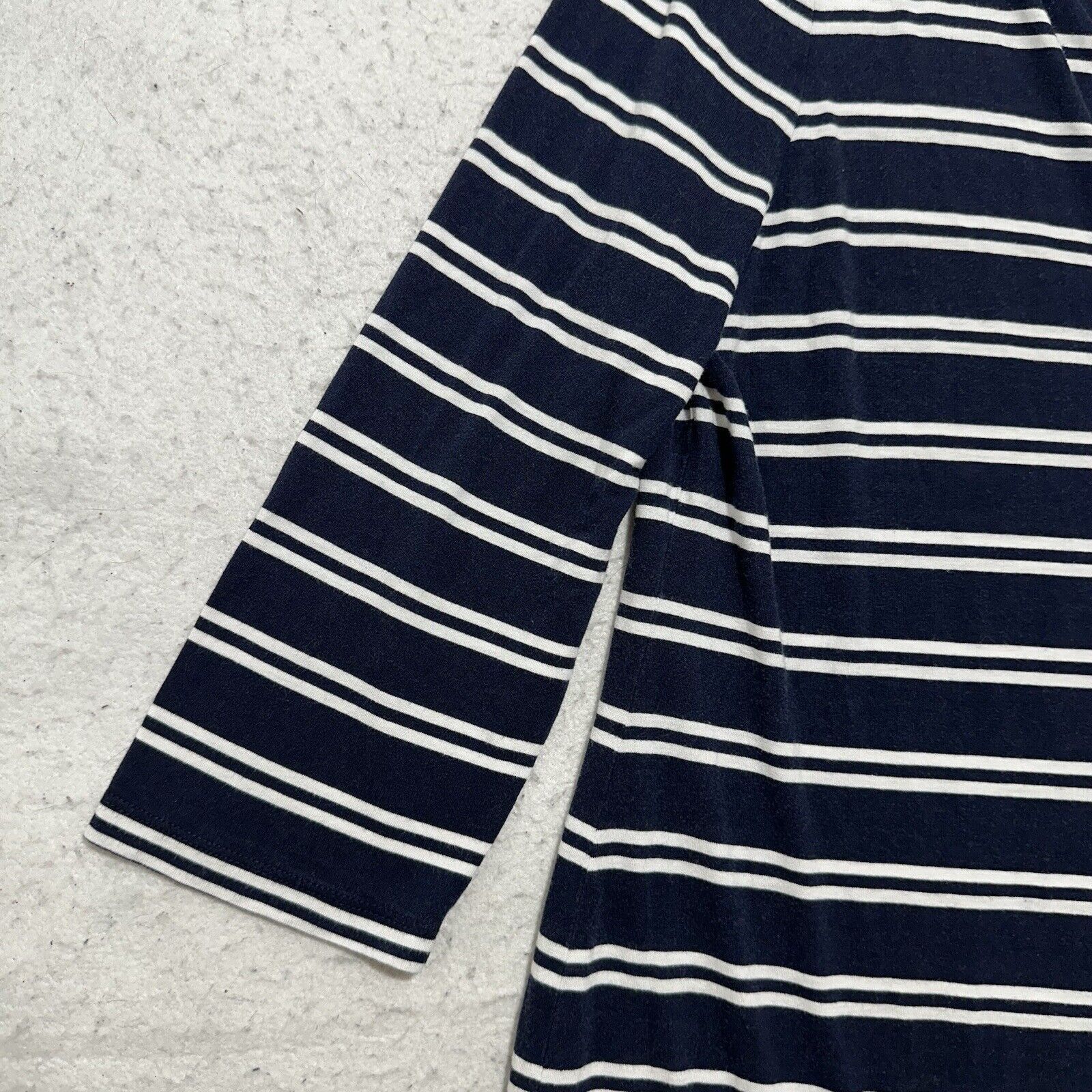 Other Talbots Medium V-Neck Pullover Top Navy Blue Striped Shirt Size M / US 6-8 / IT 42-44 - 7 Thumbnail