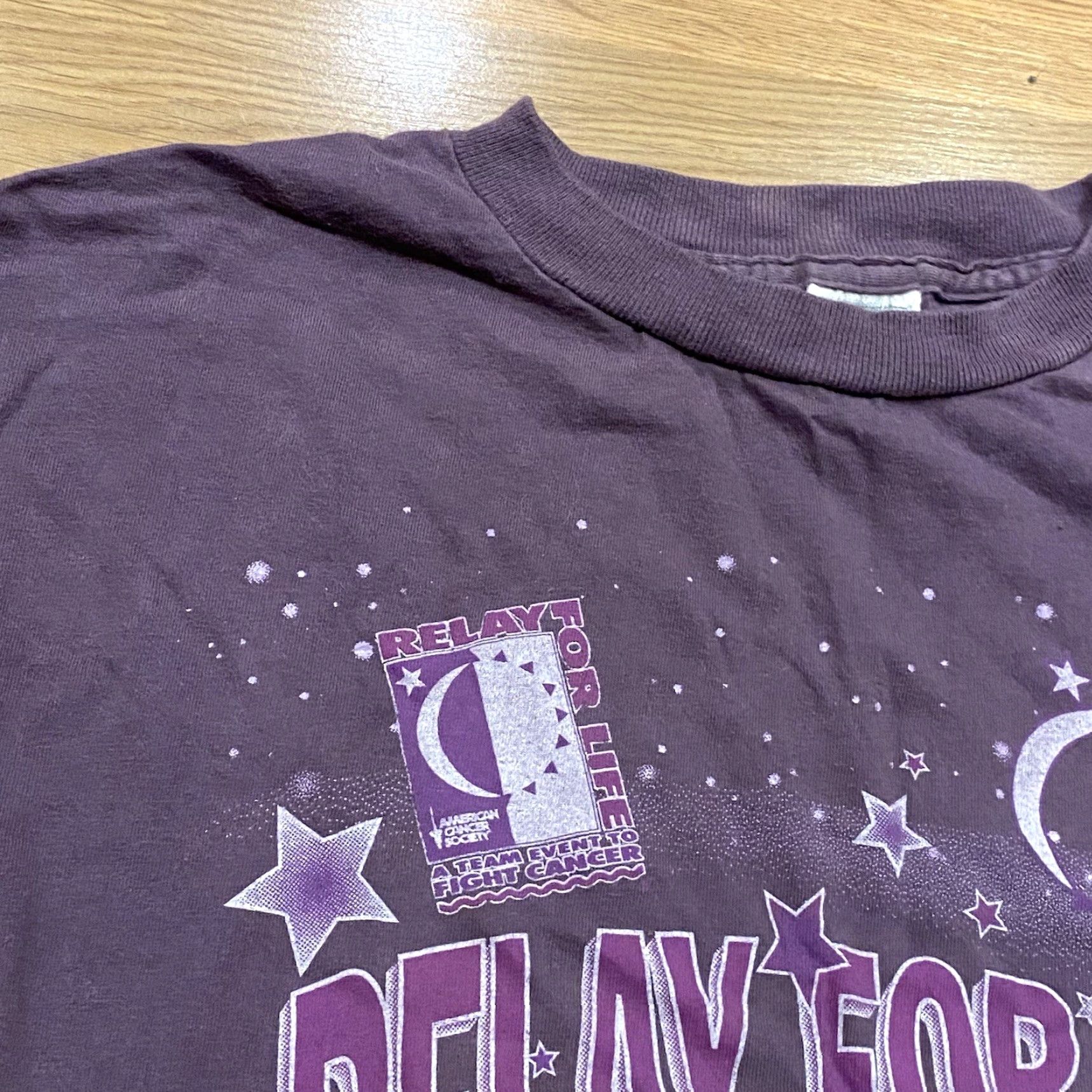 Alife VINTAGE Global Relay For Life American Cancer Society Shirt Faded Cute Purple Size Large Size US L / EU 52-54 / 3 - 4 Thumbnail