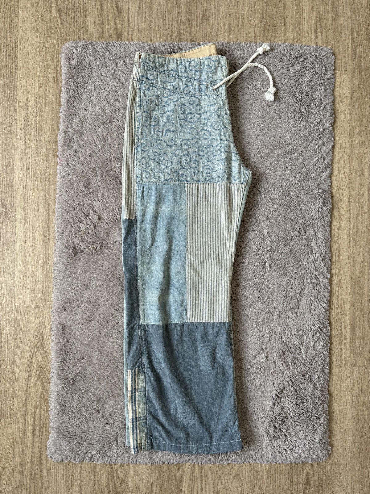 Kapital Kapital patchwork wide leg denim hakama pants Size US 34 / EU 50 - 3 Thumbnail