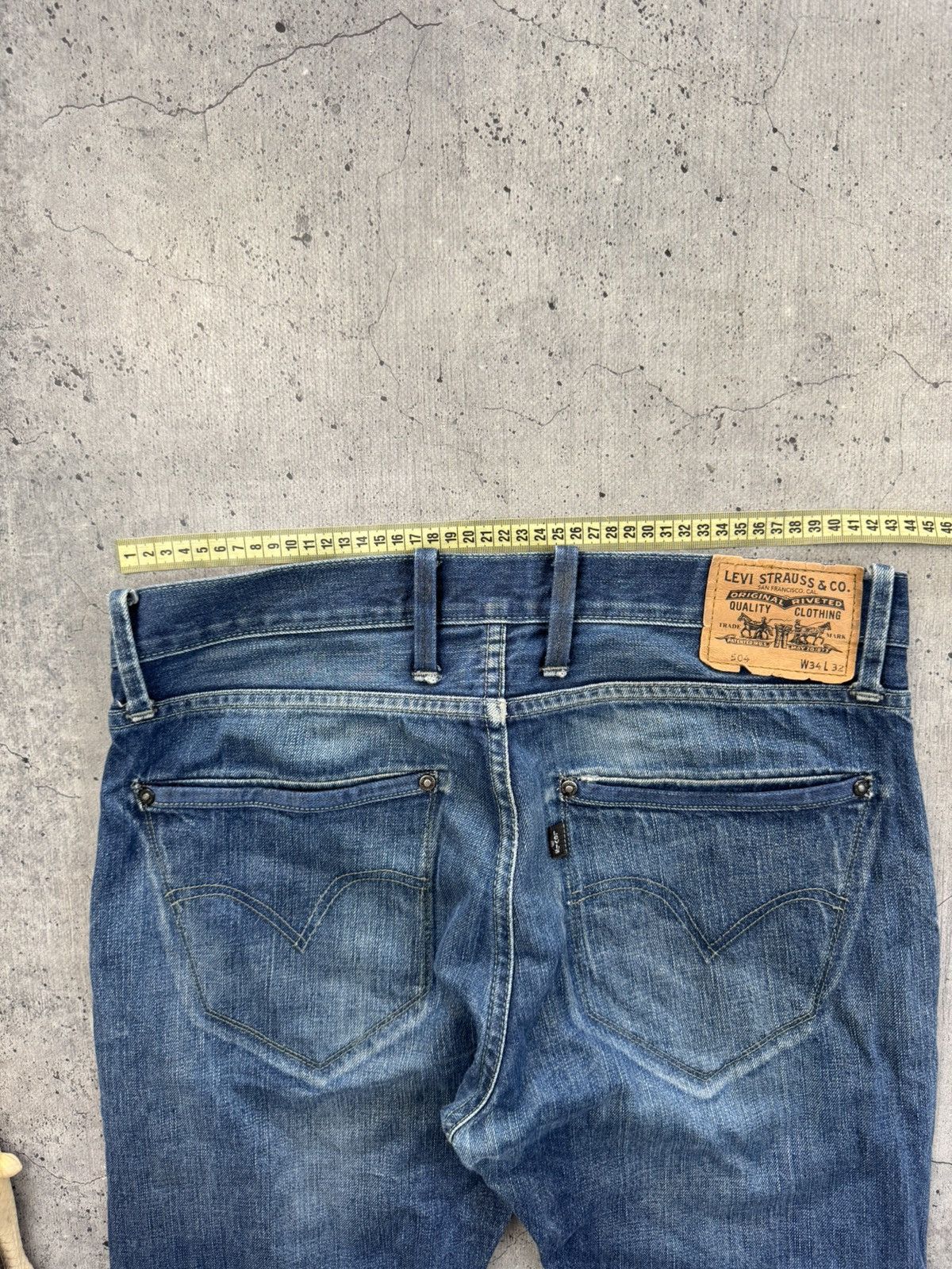 Levi's Vintage 90s Levis 504 Wash Baggy Jeans Size US 34 / EU 50 - 2 Thumbnail
