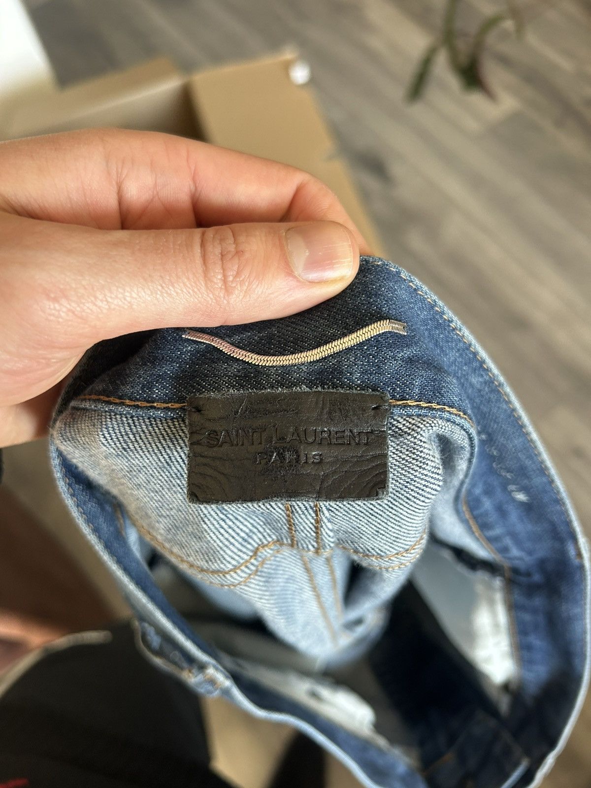 Saint Laurent Paris Saint Laurent Paris Distressed Slim-Fit Jeans Size US 33 - 19 Thumbnail