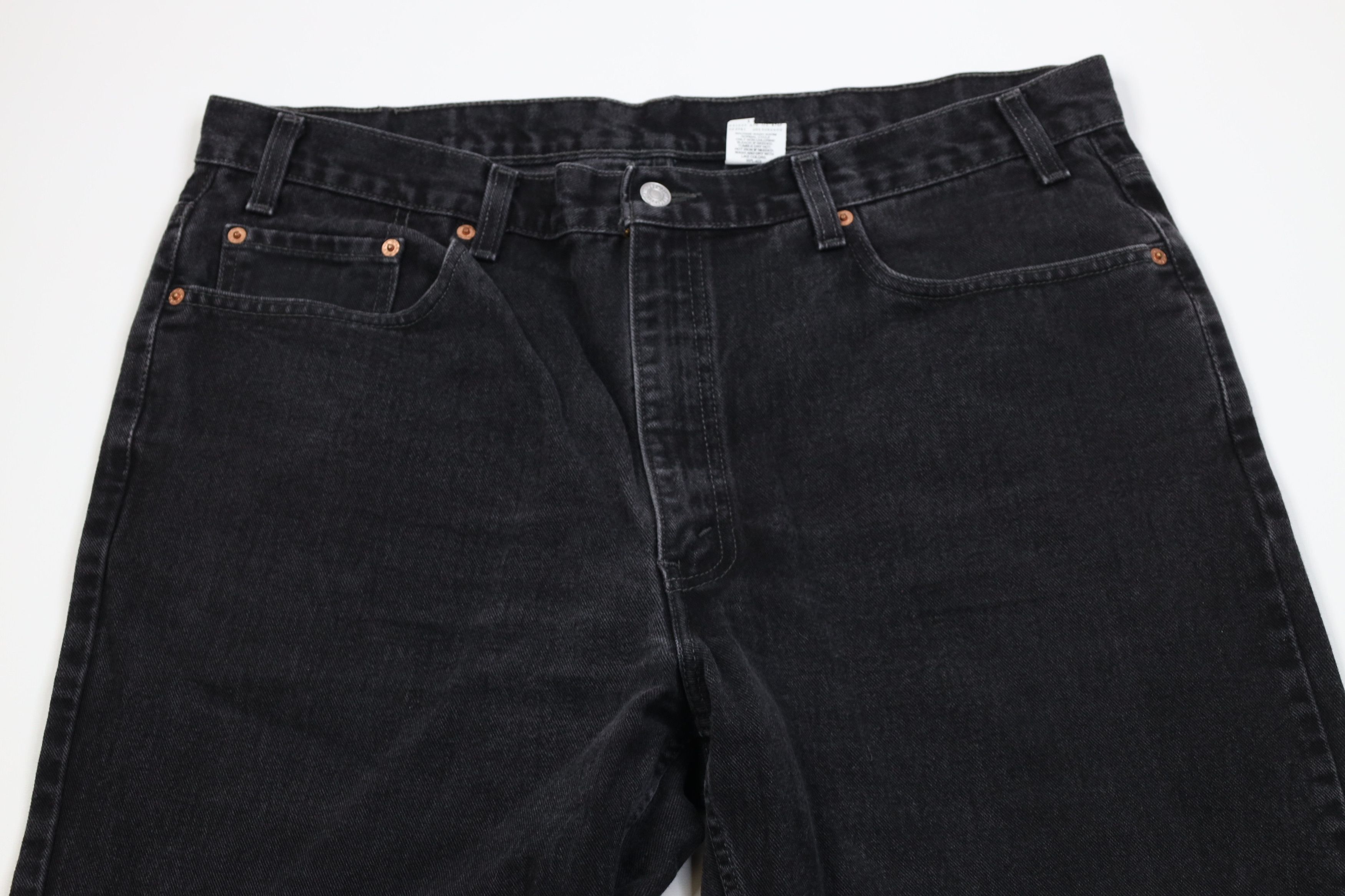 Levi's Vintage 90s Levis 550 Relaxed Fit Wide Leg Denim Jeans Black Size US 40 / EU 56 - 2 Thumbnail