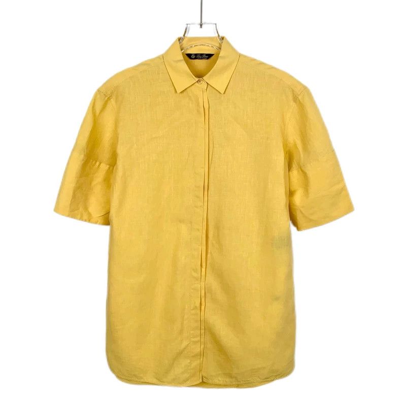 Loro Piana Size 38 Yellow linen lapel single-breasted shor