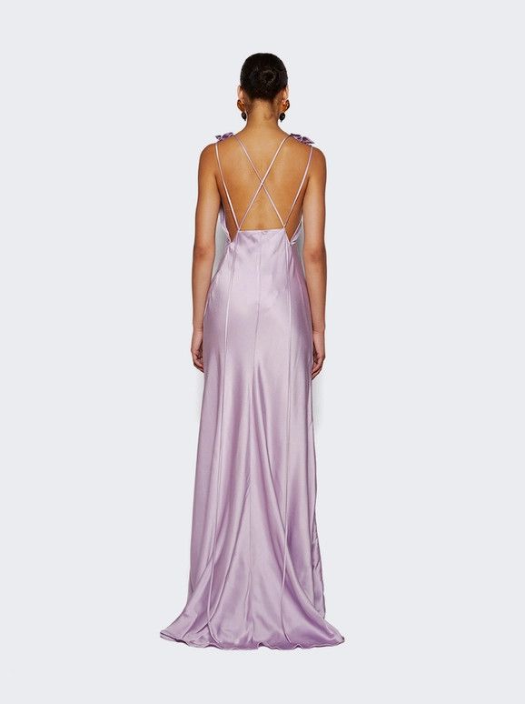 Victoria Beckham o1mle0525 Gathered Shoulder Cami Gown in Petunia Pink Size L / US 10 / IT 46 - 5 Thumbnail