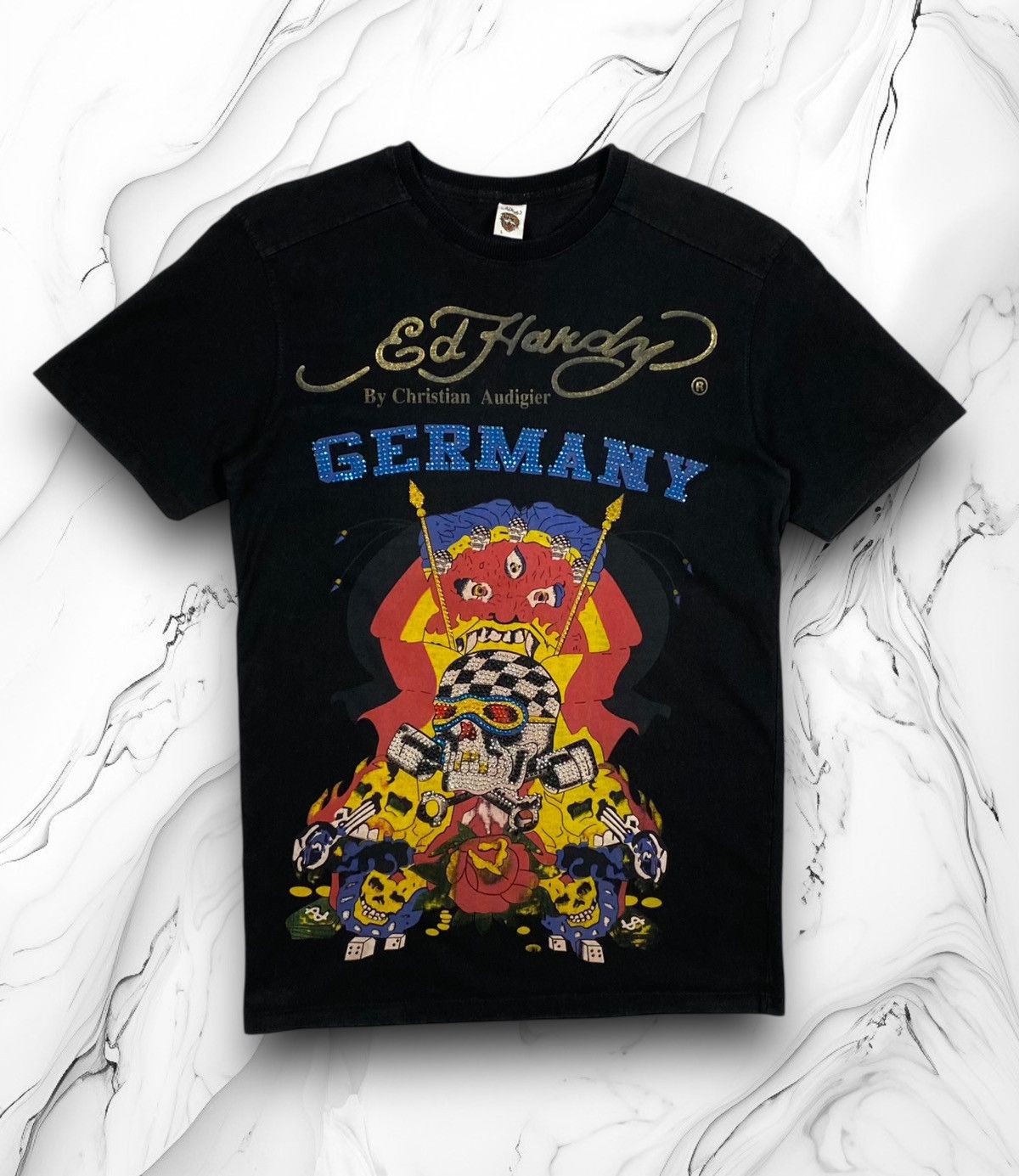 Ed Hardy Vintage Y2K Ed Hardy By Christian Audigier Germany T Shirt Size US L / EU 52-54 / 3 - 1 Thumbnail