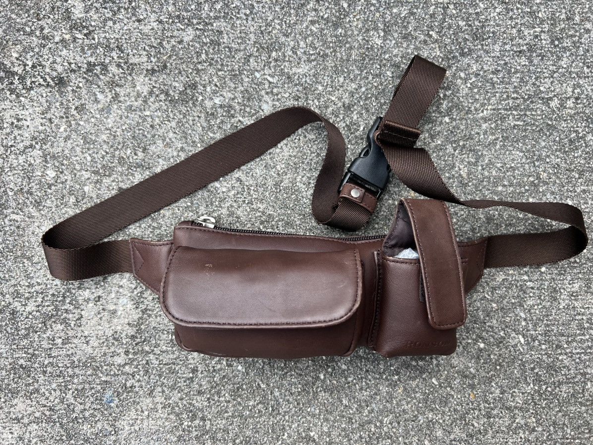 Leather VTG RONSON L.V.ARONSON Patina Brown Leather Mini Pouch Bag Size ONE SIZE - 6 Thumbnail