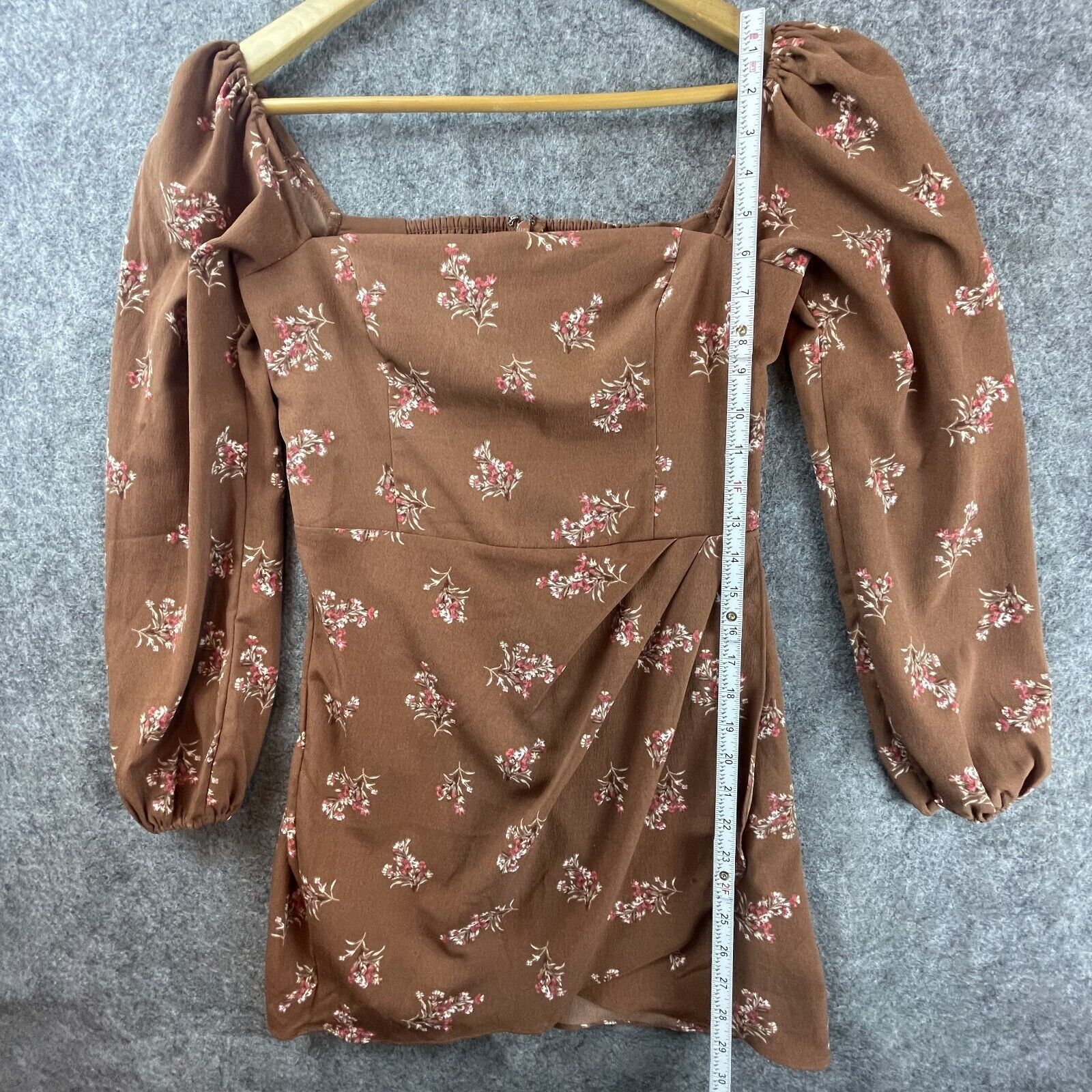 Abercrombie & Fitch Abercrombie & Fitch Dress S Brown Smocked Babydoll Romantic Size S / US 4 / IT 40 - 6 Thumbnail