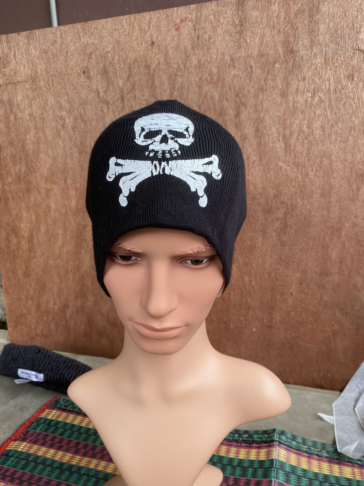 Vintage Skull Printed Reversible Beanie Hat Size ONE SIZE - 1 Thumbnail