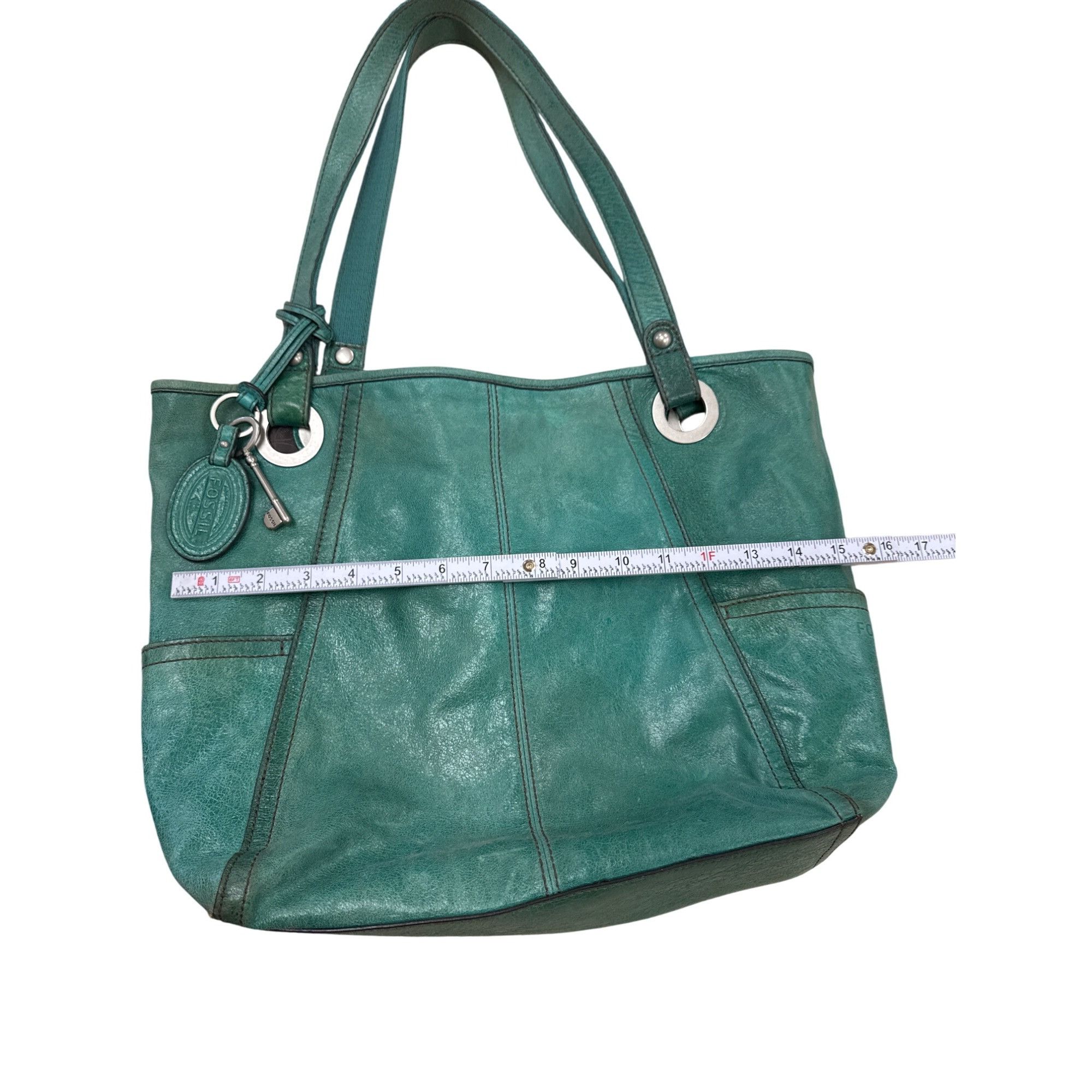 Fossil Fossil Vintage Womens Green Leather Shoulder Bag Purse Size ONE SIZE - 6 Thumbnail