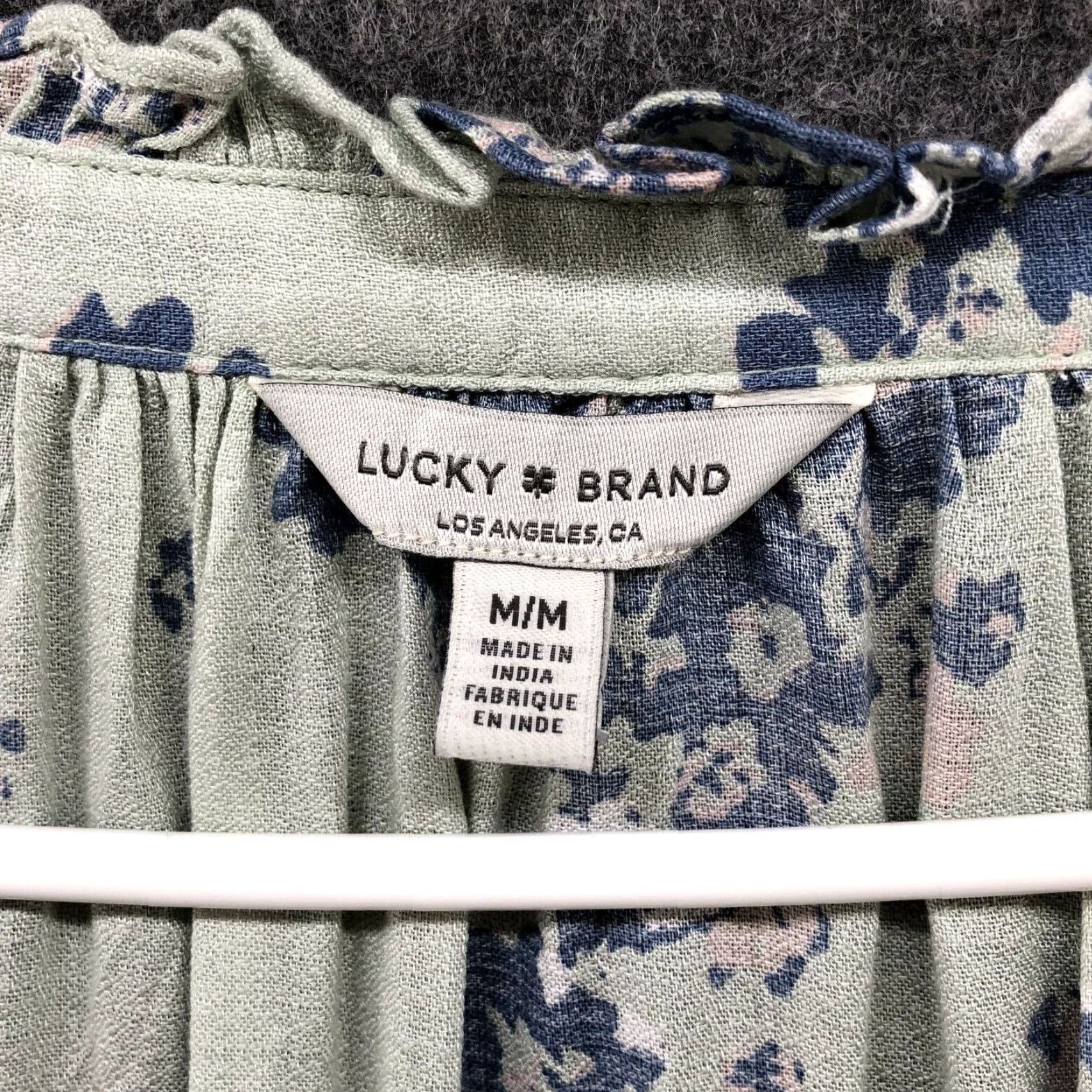 Lucky Brand VINTAGE Lucky Brand Floral Long Sleeve Blouse Womens Medium Mint Green Size M / US 6-8 / IT 42-44 - 6 Thumbnail
