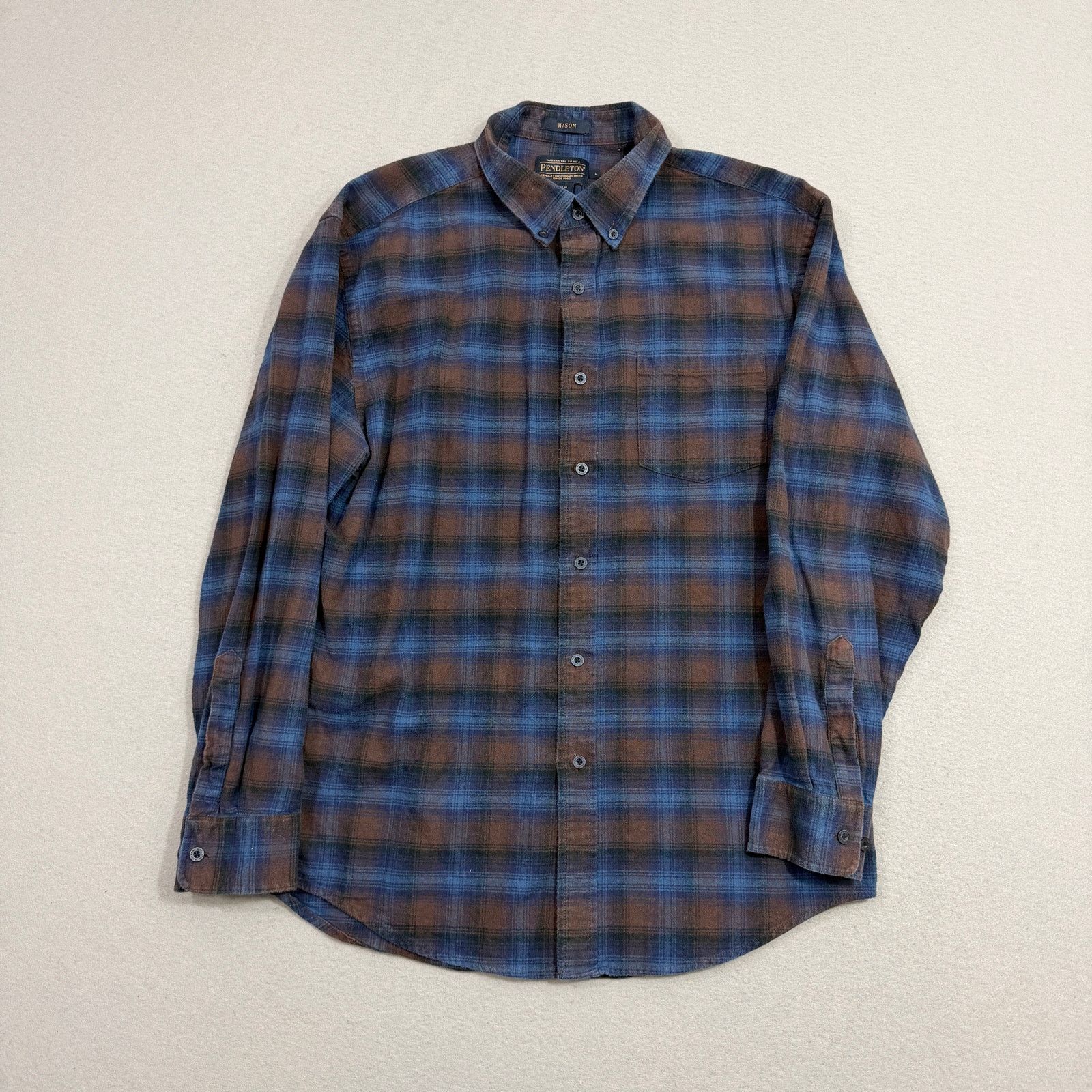 Pendleton Pendleton Mason Flannel Button Down Shirt Large Blue Brown Size US L / EU 52-54 / 3 - 1 Thumbnail