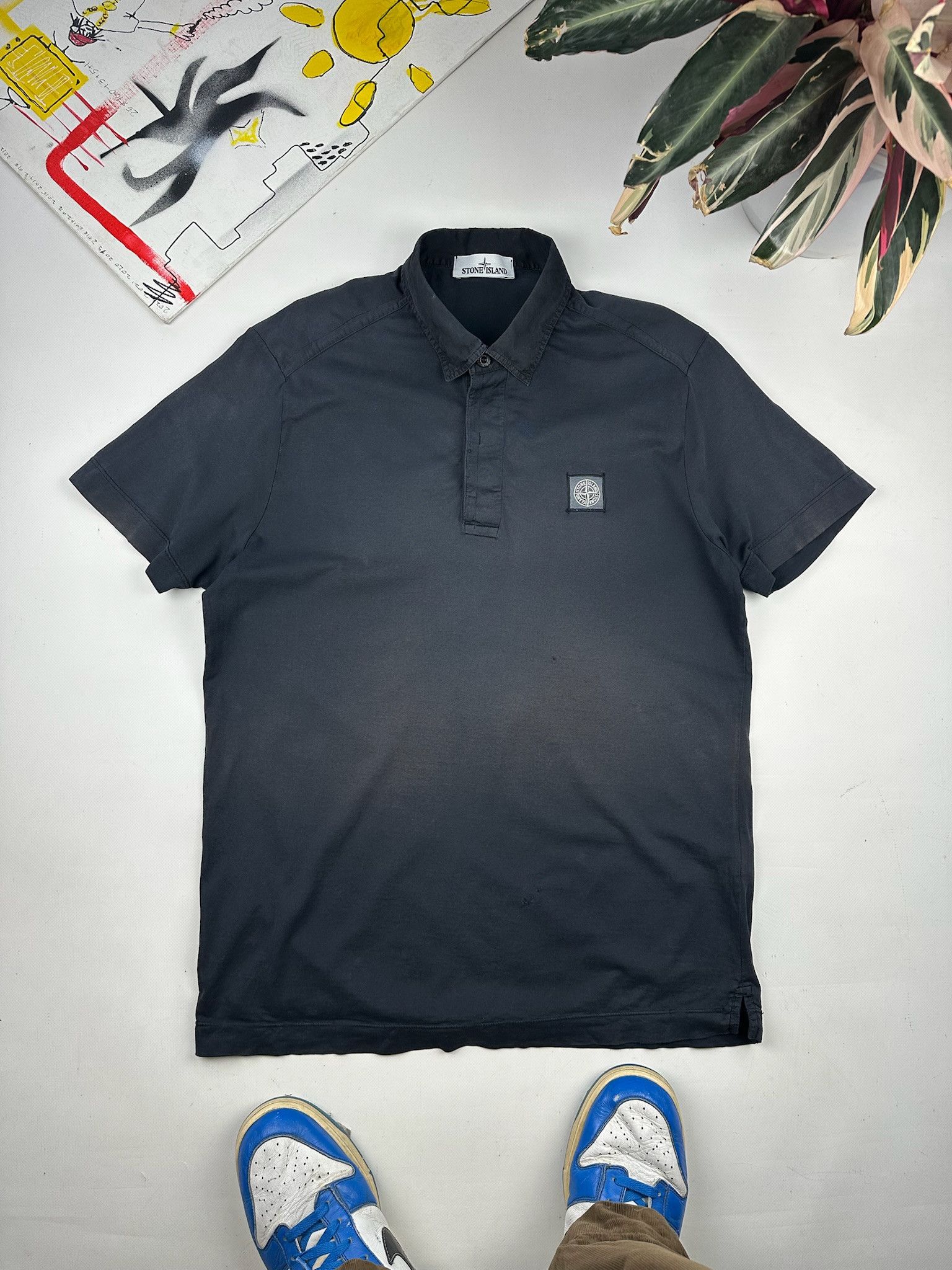 Massimo Osti Stone Island Polo T-shirt Patch Program Box Logo Tee faded Size US XL / EU 56 / 4 - 5 Thumbnail