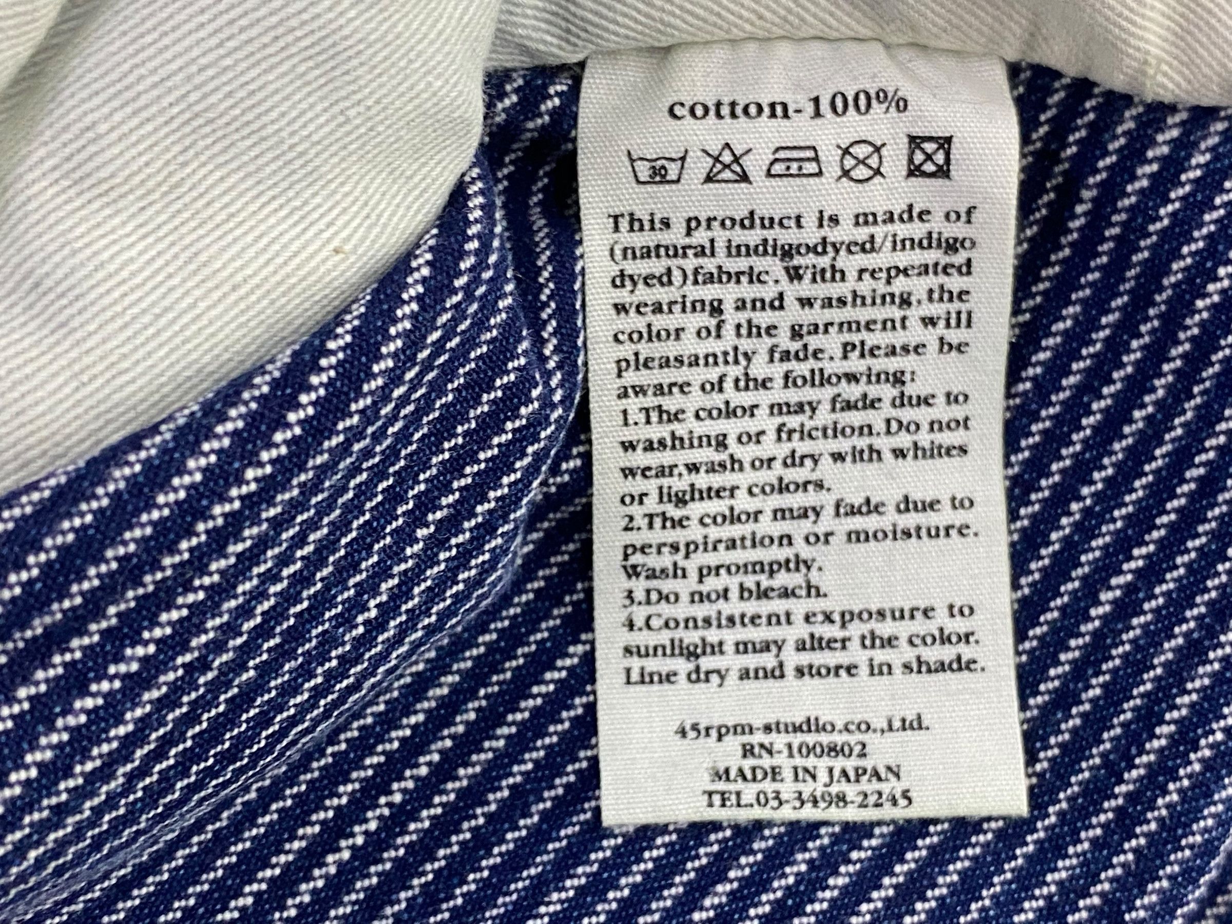 45rpm 45RPM Carpenter Bib Overalls Hickory Stripes Size US 38 / EU 54 - 10 Thumbnail