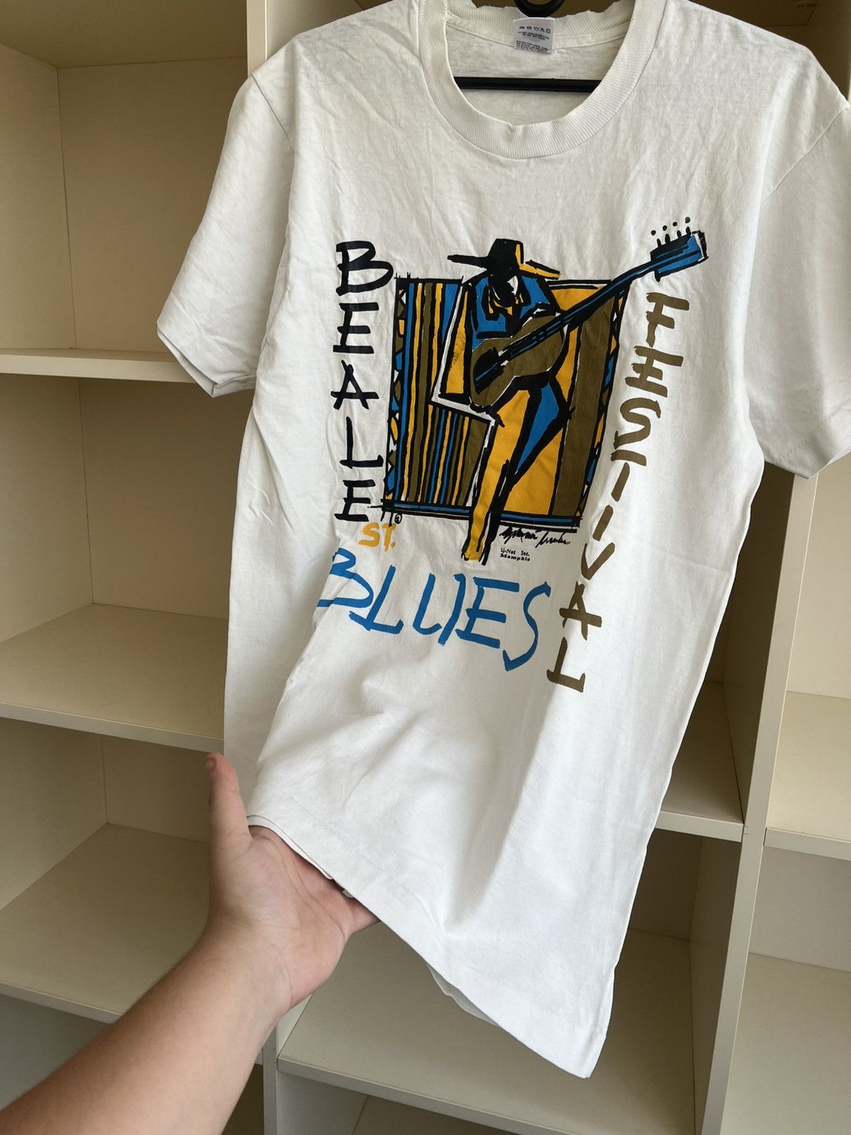 Vintage Vintage Beale St Blues Festival T-Shirt George Hunt Art Rare Size US L / EU 52-54 / 3 - 9 Thumbnail