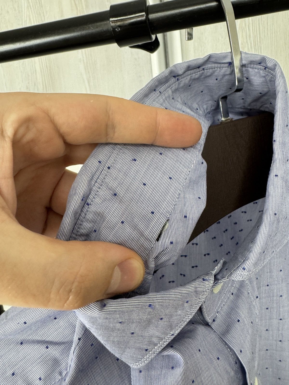 Boglioli Boglioli Dover polka dot pattern blue long sleeve shirt Size US L / EU 52-54 / 3 - 11 Thumbnail