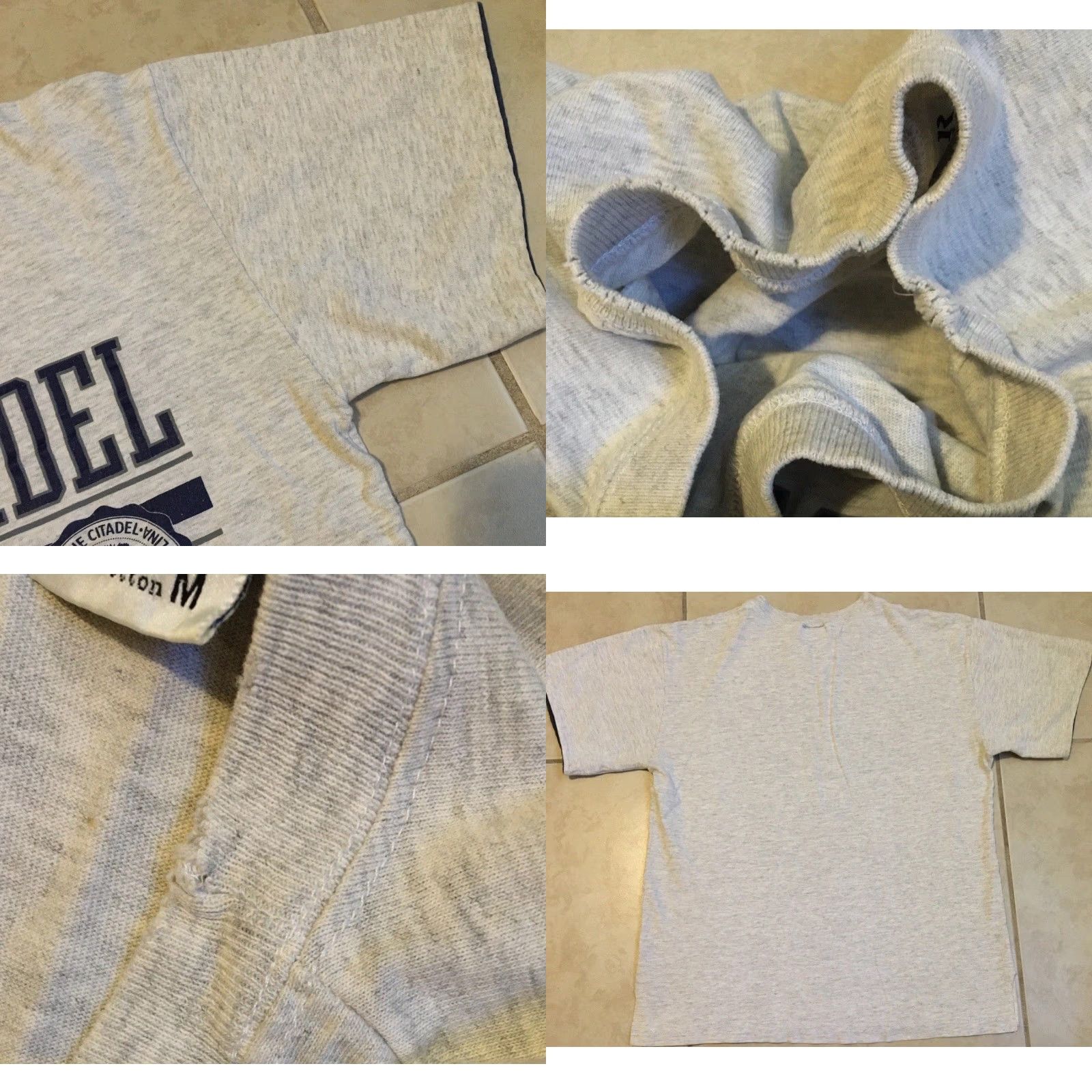 Vintage VINTAGE The Citadel Bulldogs Military College Shirt S Mens Short Sleeve Crew Neck Gray 90s Grunge/Army/College Graphic Tee USA Size US S / EU 44-46 / 1 - 8 Thumbnail