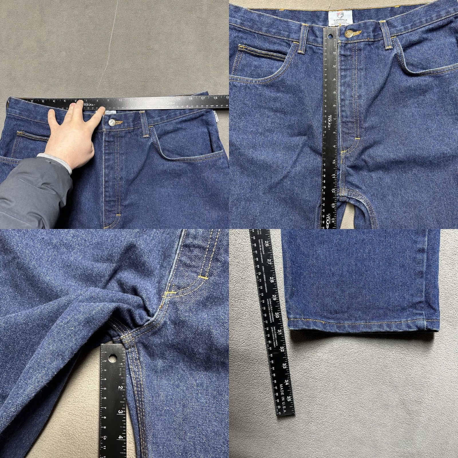 Denime Tyndale FR Jeans Mens 35x31 Blue Denim Flame Resistant Straight USA EUC Size US 36 / EU 52 - 9 Thumbnail
