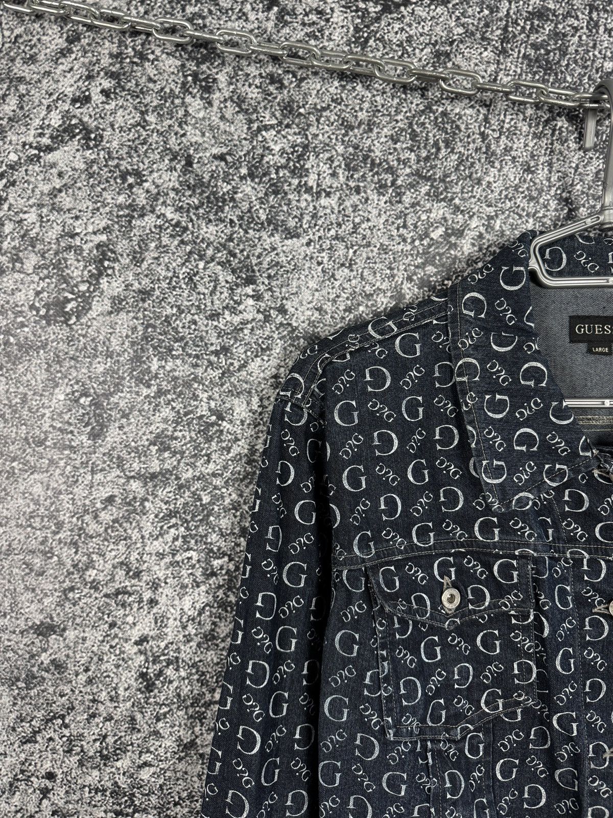 Guess GUESS Vintage Denim Jacket Monogram Logo Italy Size L Size L / US 10 / IT 46 - 3 Thumbnail