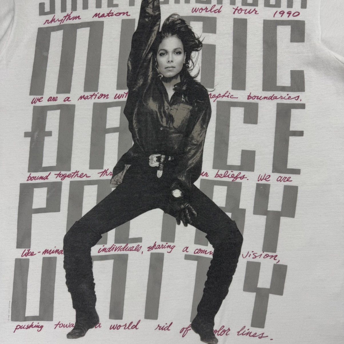 Band Tees Vintage 90s Janet Jackson Rhythm Nation Concert Tour T-shirt Size US L / EU 52-54 / 3 - 7 Thumbnail