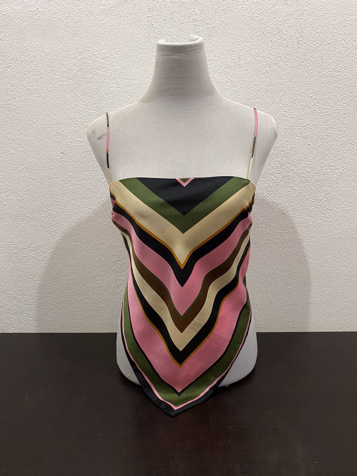 Zara Zara Multicolour Striped Satin Scarf Top Size M / US 6-8 / IT 42-44 - 2 Thumbnail