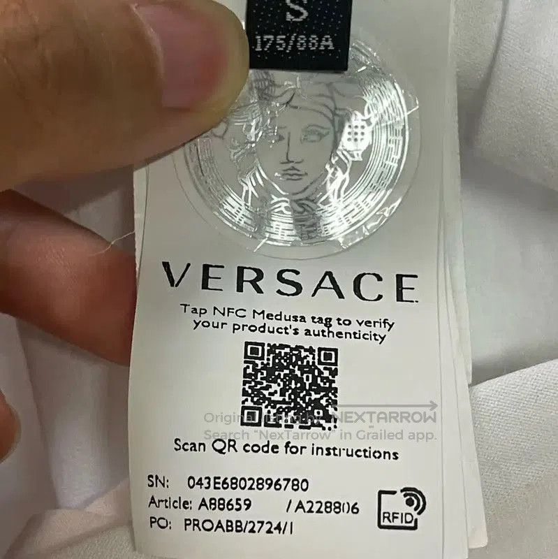 Versace Versace White Graphic Men's T-Shirt . Size US S / EU 44-46 / 1 - 4 Thumbnail