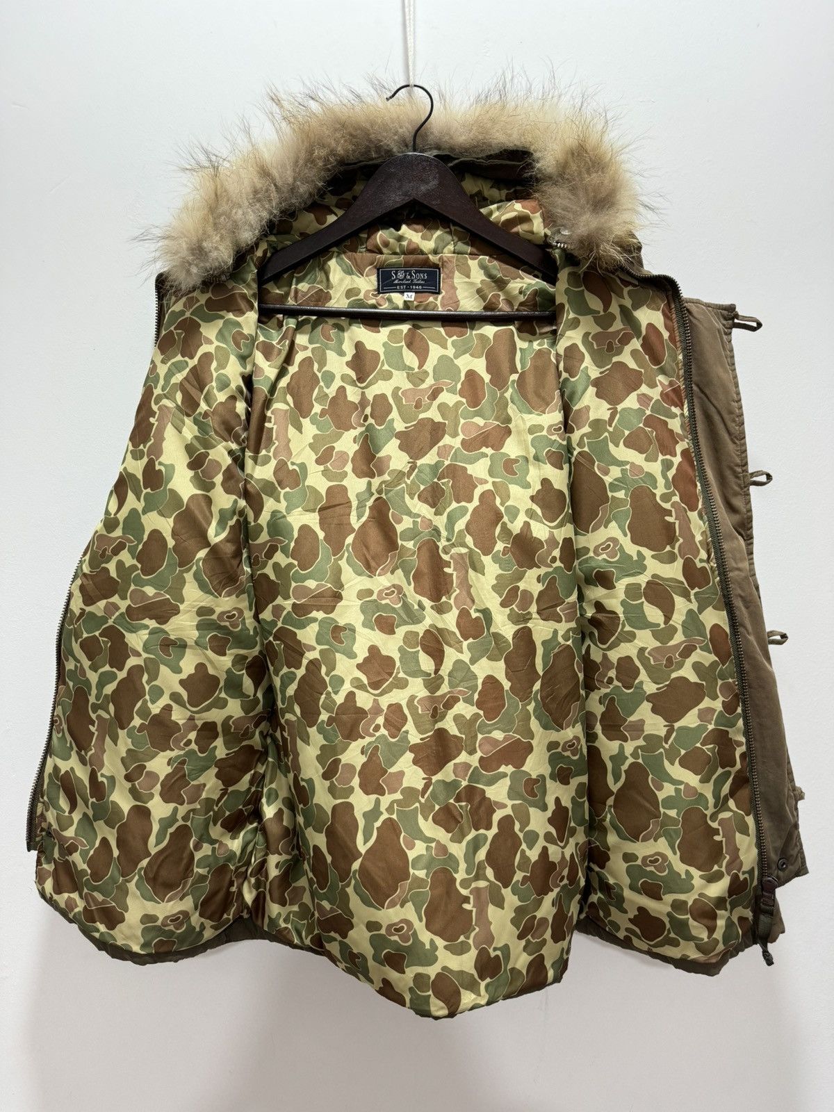 If Six Was Nine × Le Grande Bleu (L.G.B.) × Vintage VINTAGE FUR HOODIE LINED CAMO SUN FADED JACKET Size M / US 6-8 / IT 42-44 - 12 Thumbnail