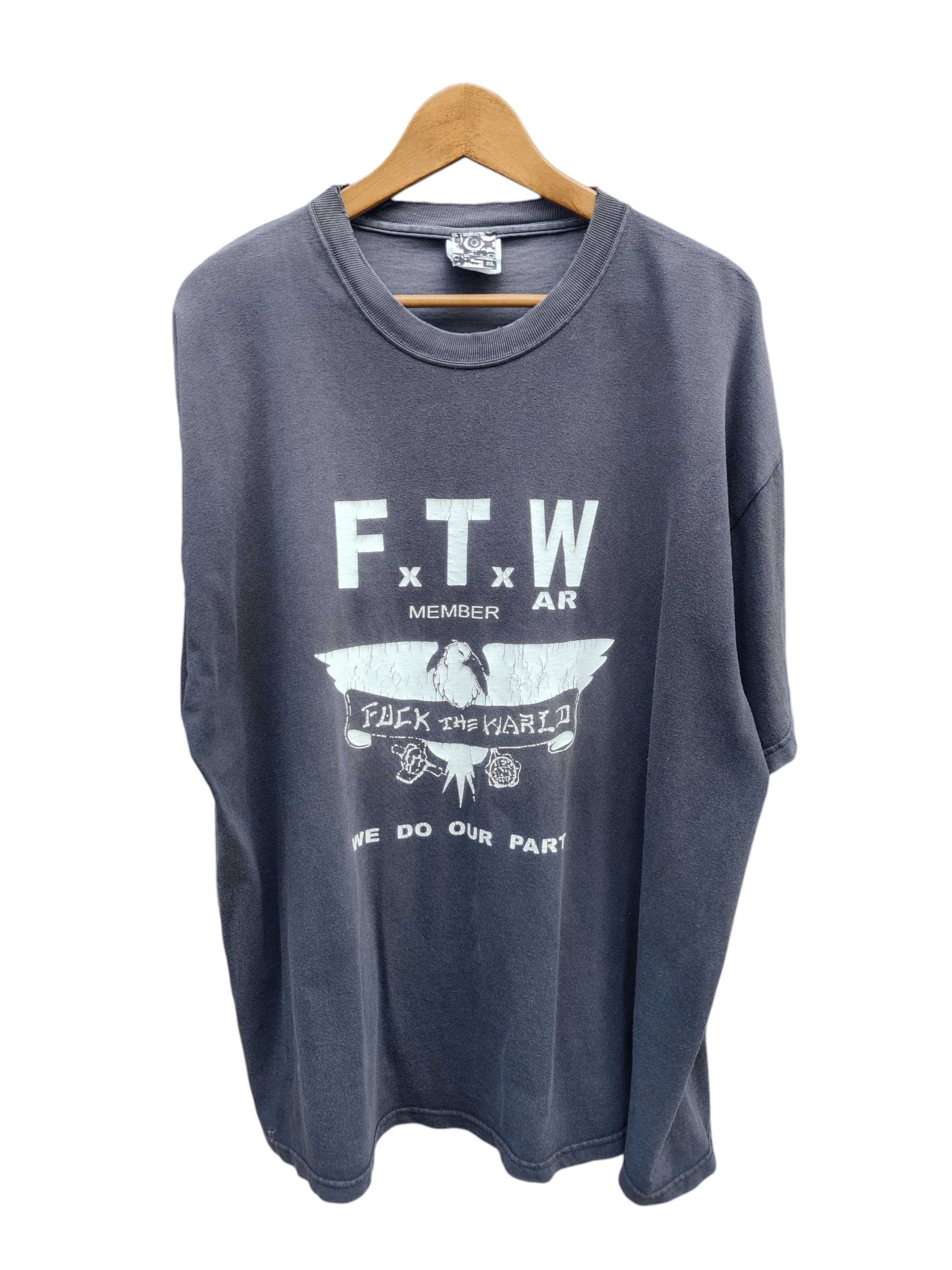Vintage Distressed Hex AntStyle F*ck The World Punk Shirt